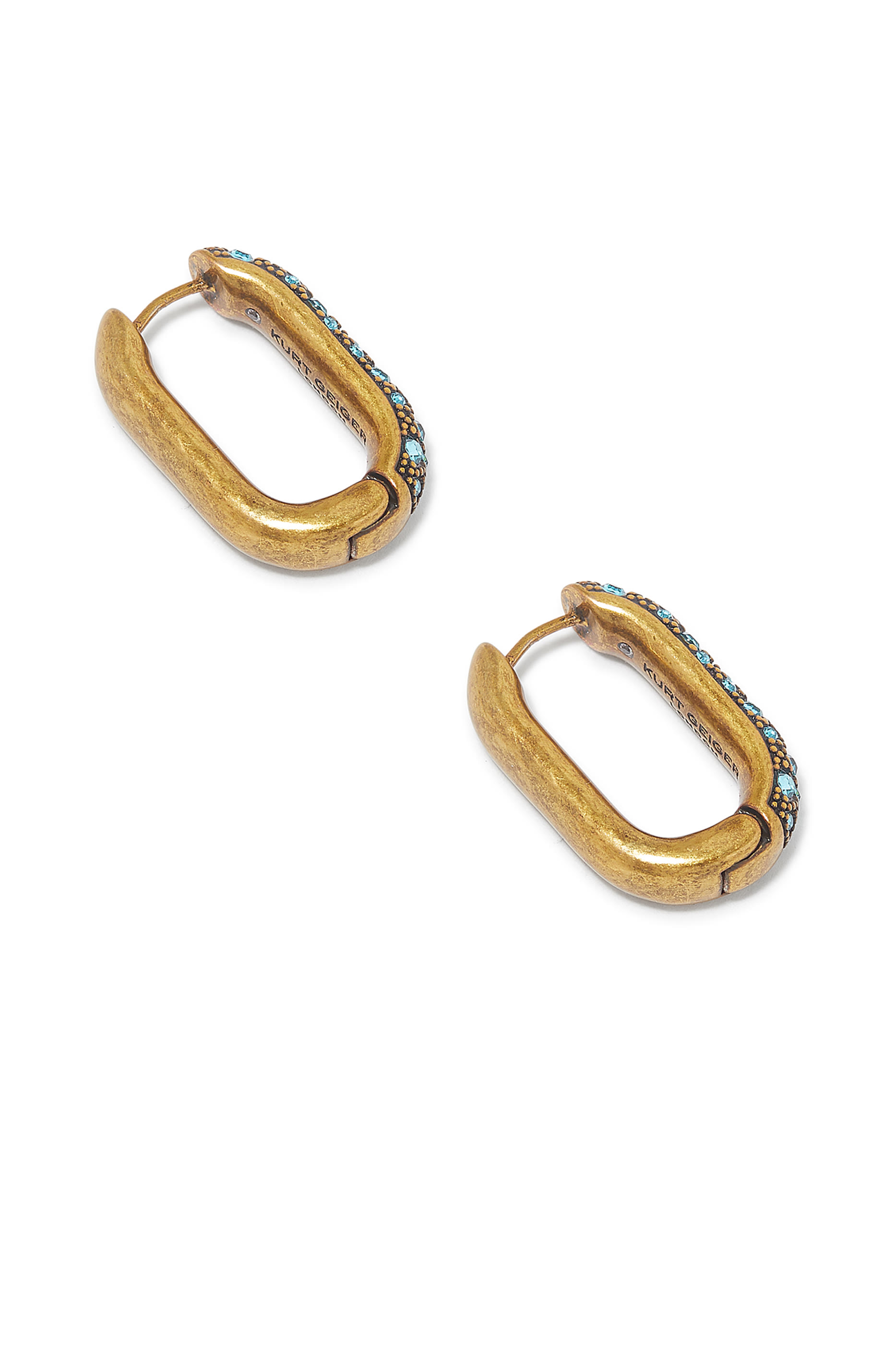 Pave Hoop Earrings, Metal