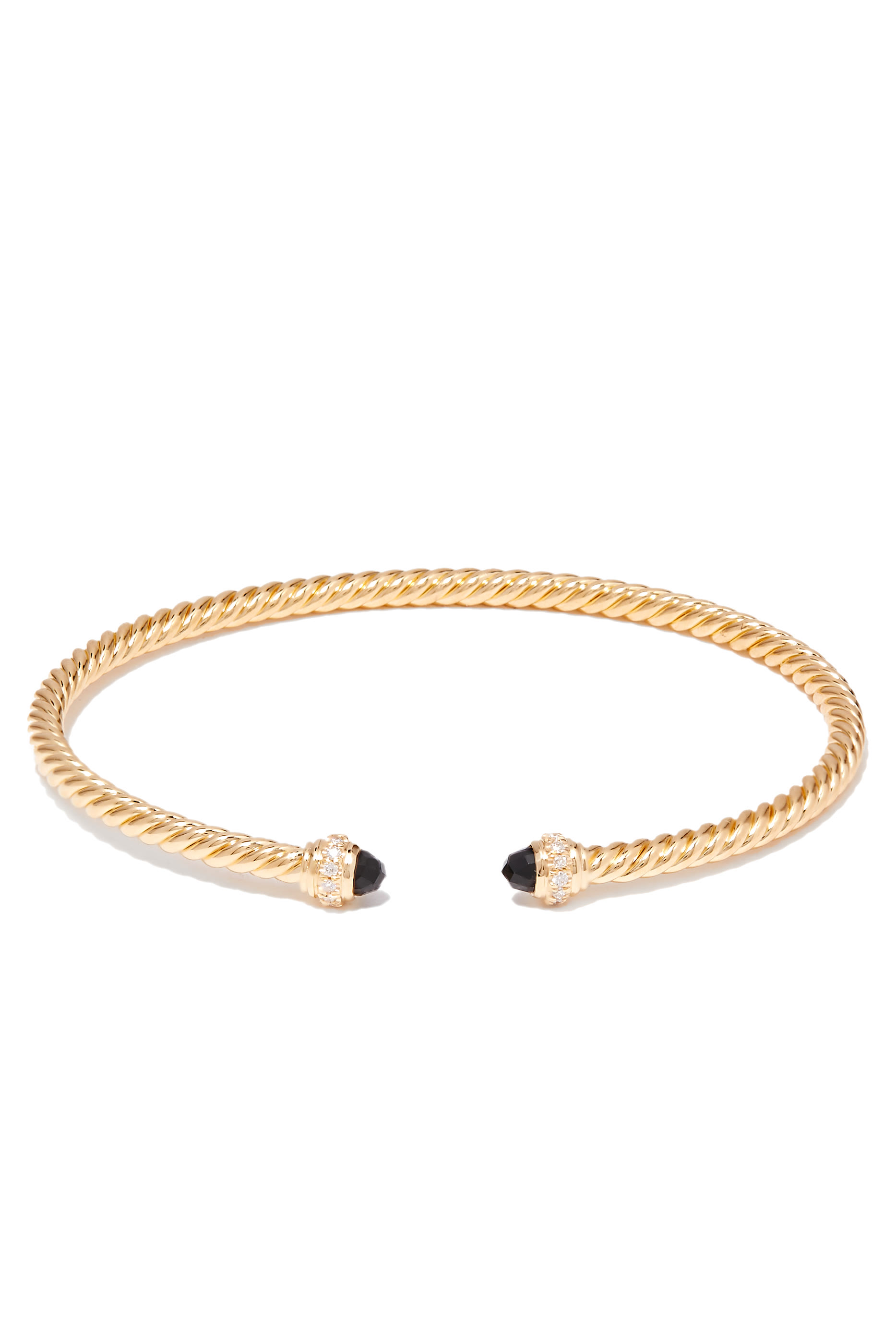 Cablespira Bracelet, 18K Yellow Gold, Black Onyx & Diamonds