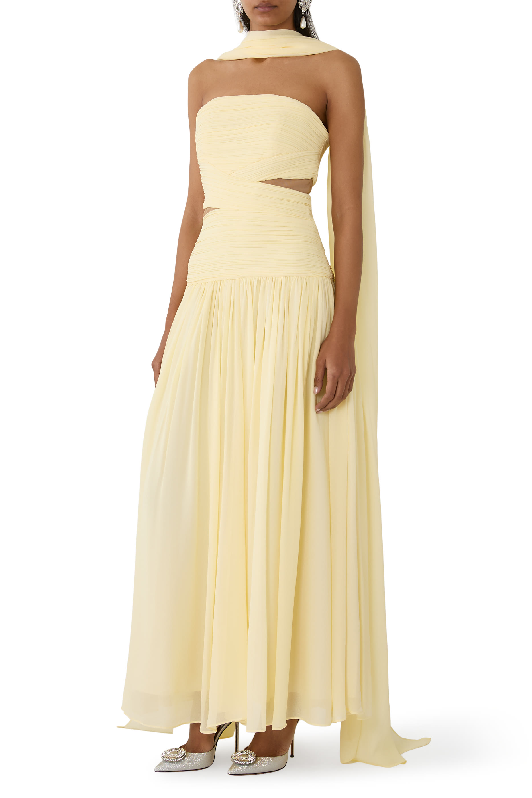  Georgette Scarf Midi Dress