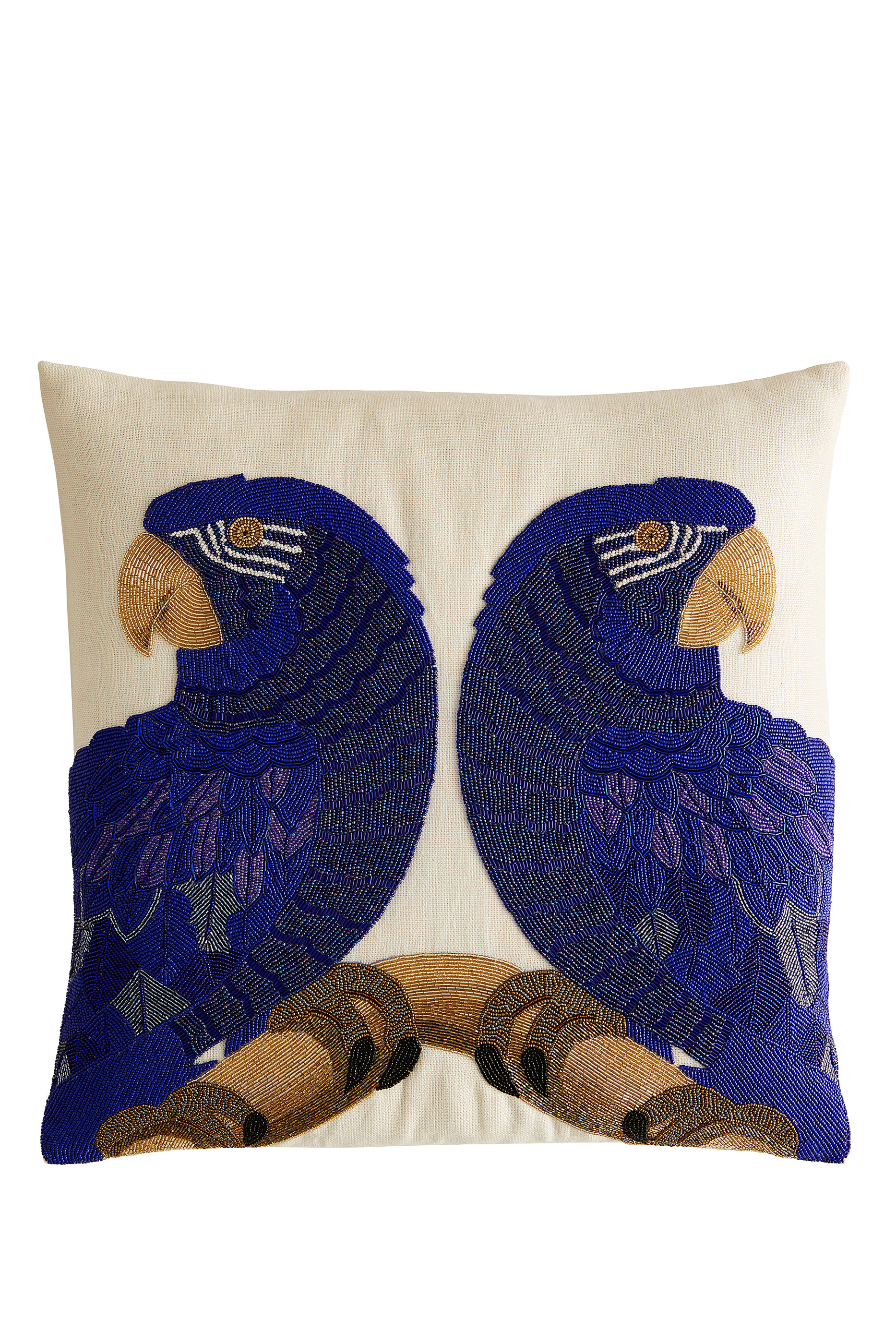 Macaw Beaded Cushion 