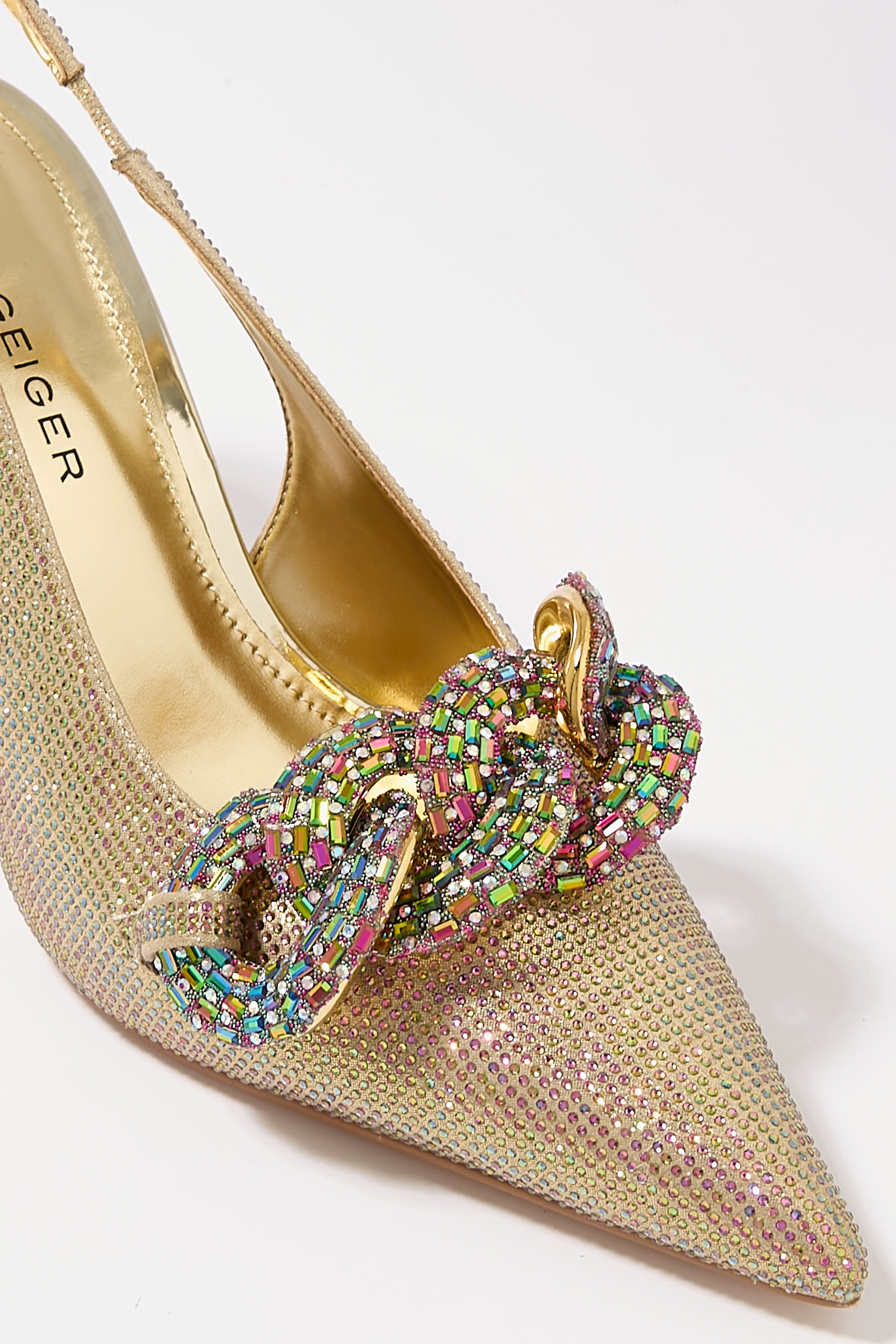 Crystal Chain 85 Slingback Pumps