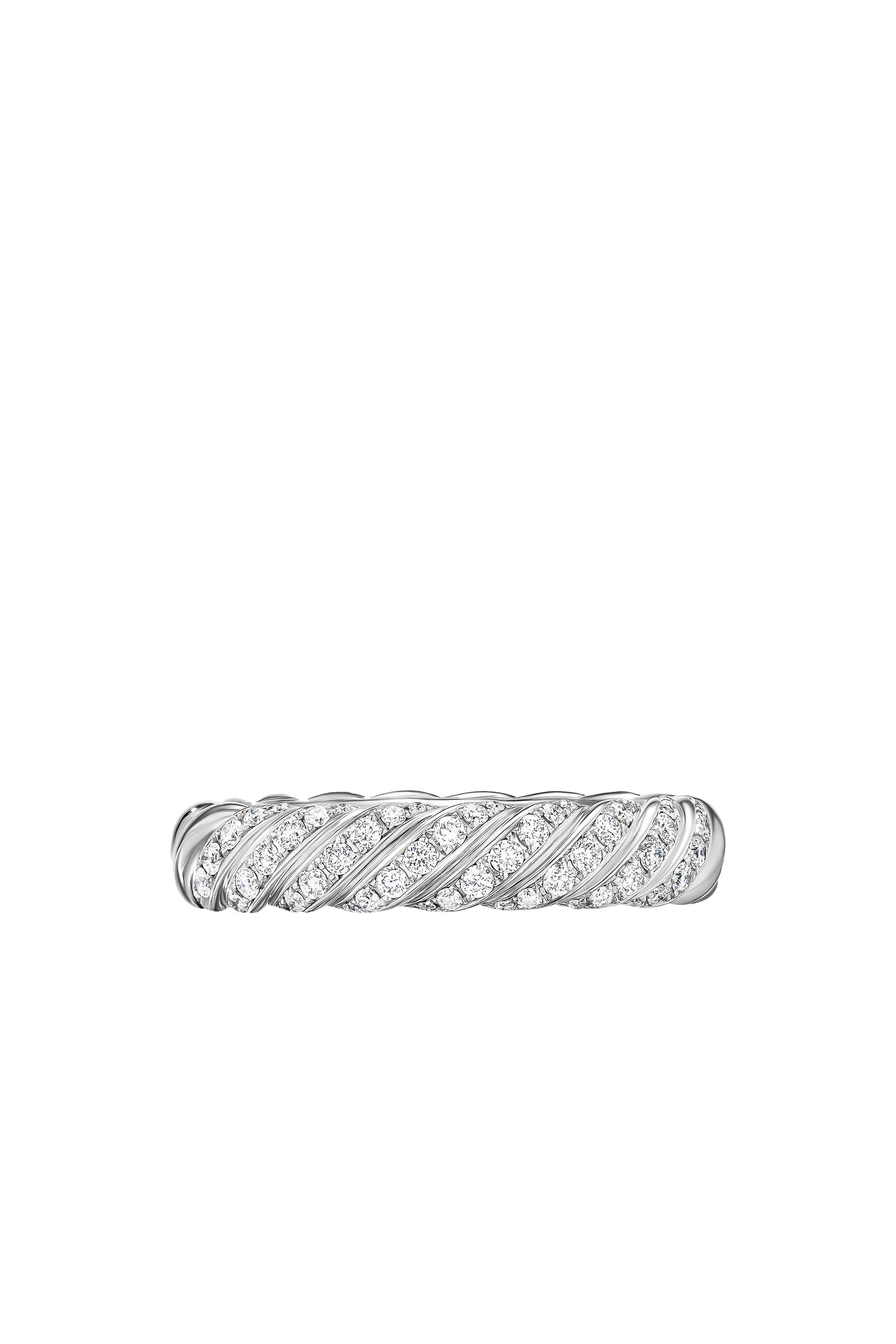 Sculpted Cable Ring, 18k White Gold & Diamonds