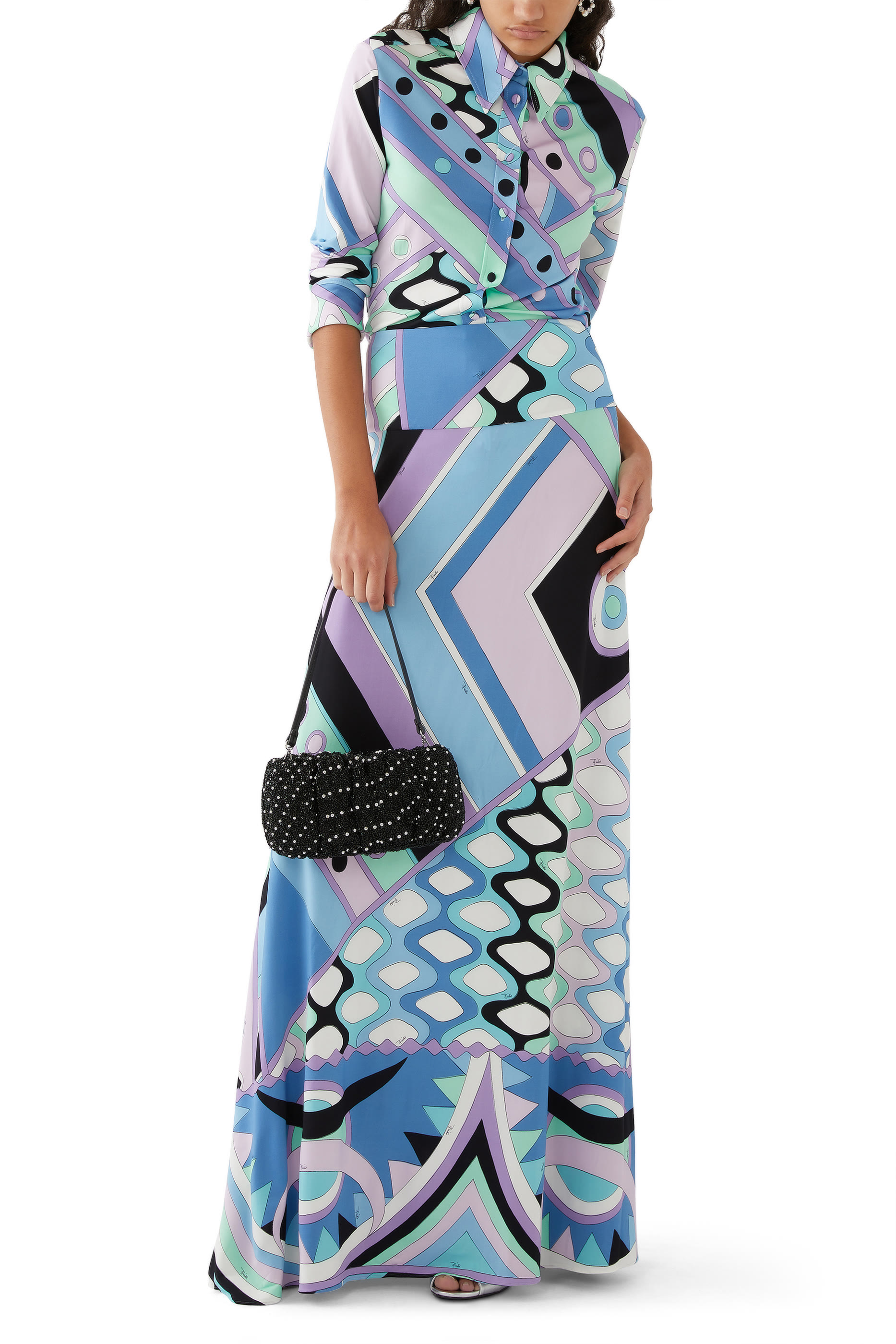 Vivara-Print Long Skirt