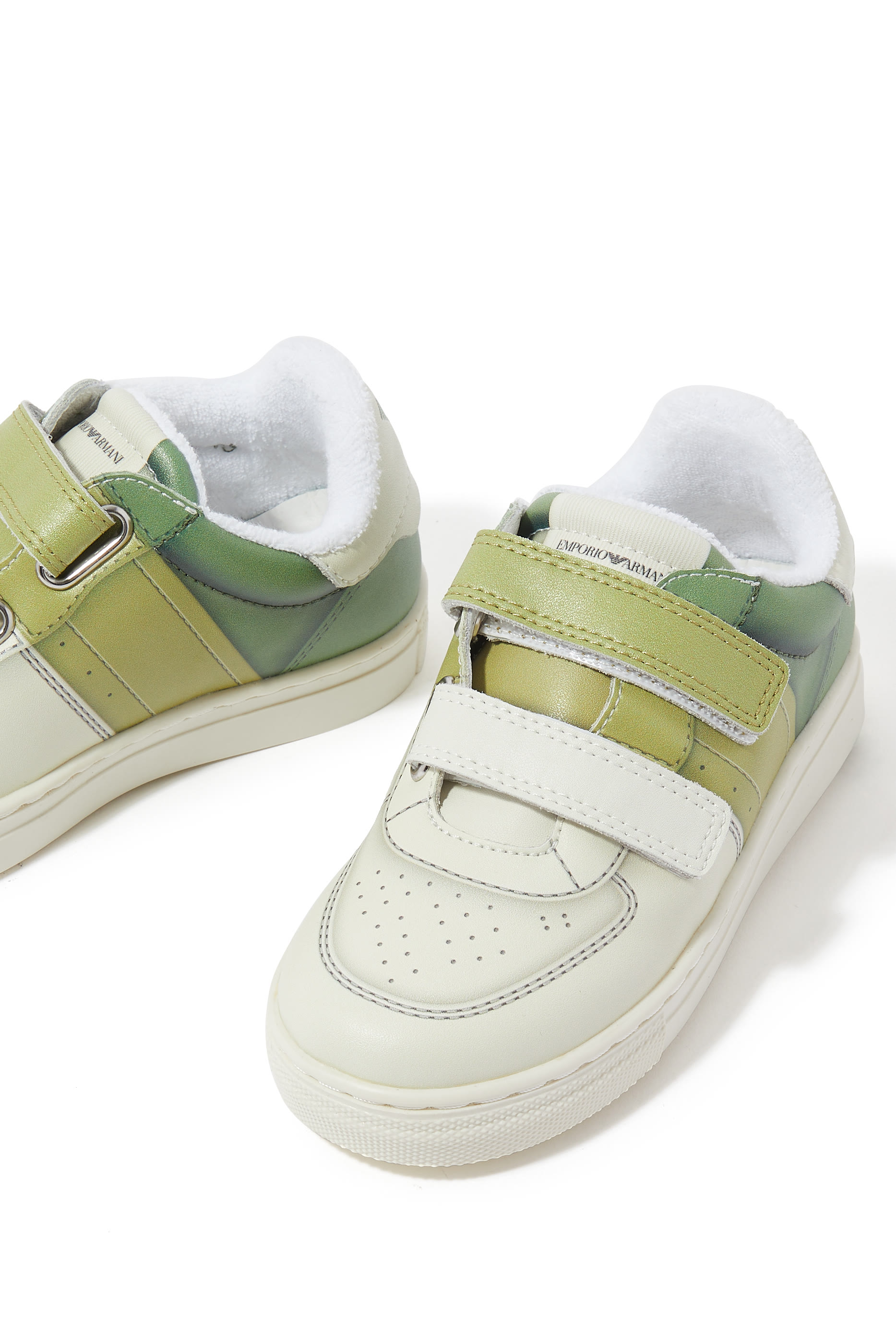 Kids Colorblock Velcro Strap Leather Sneaker