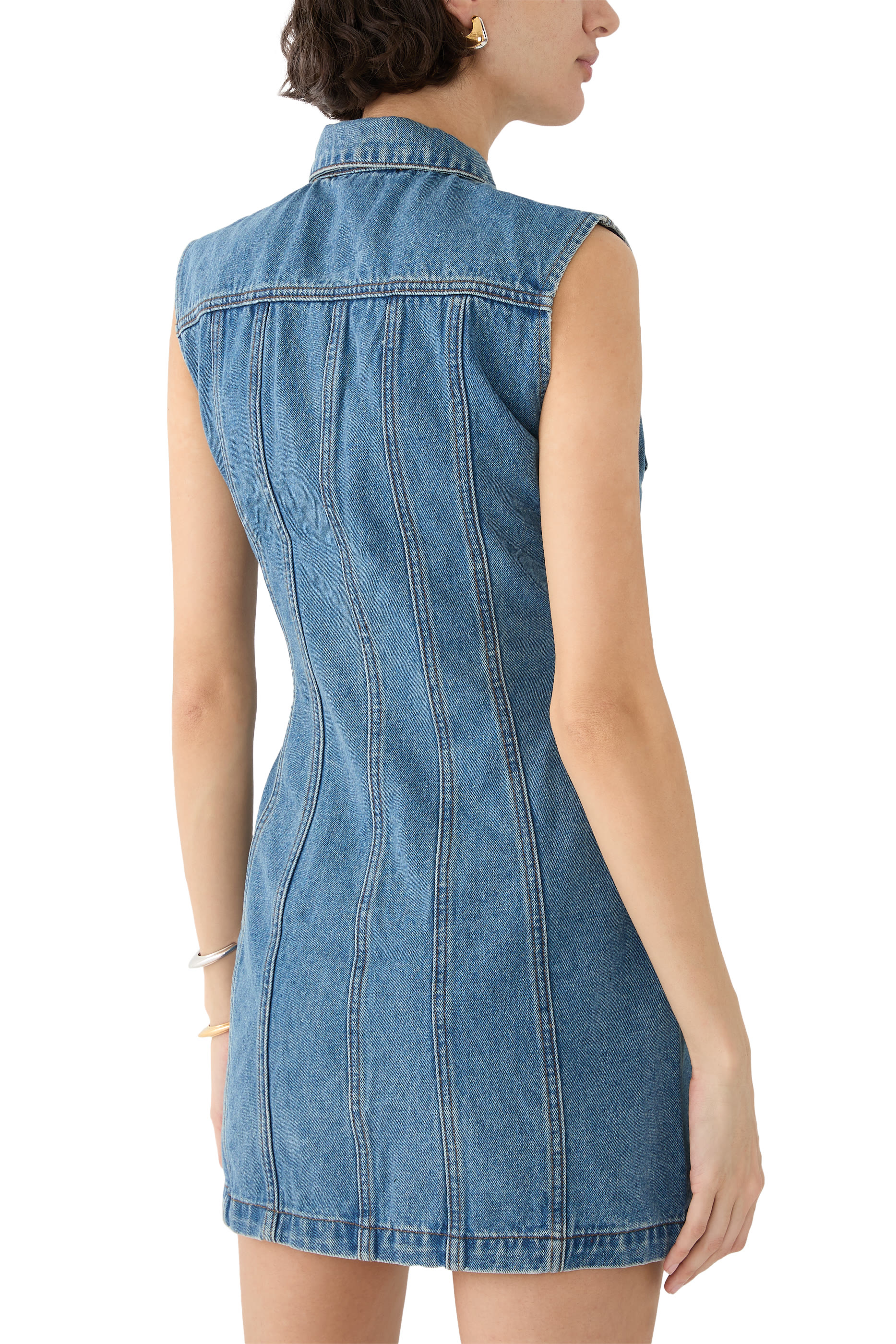 Zipper Denim Mini Dress