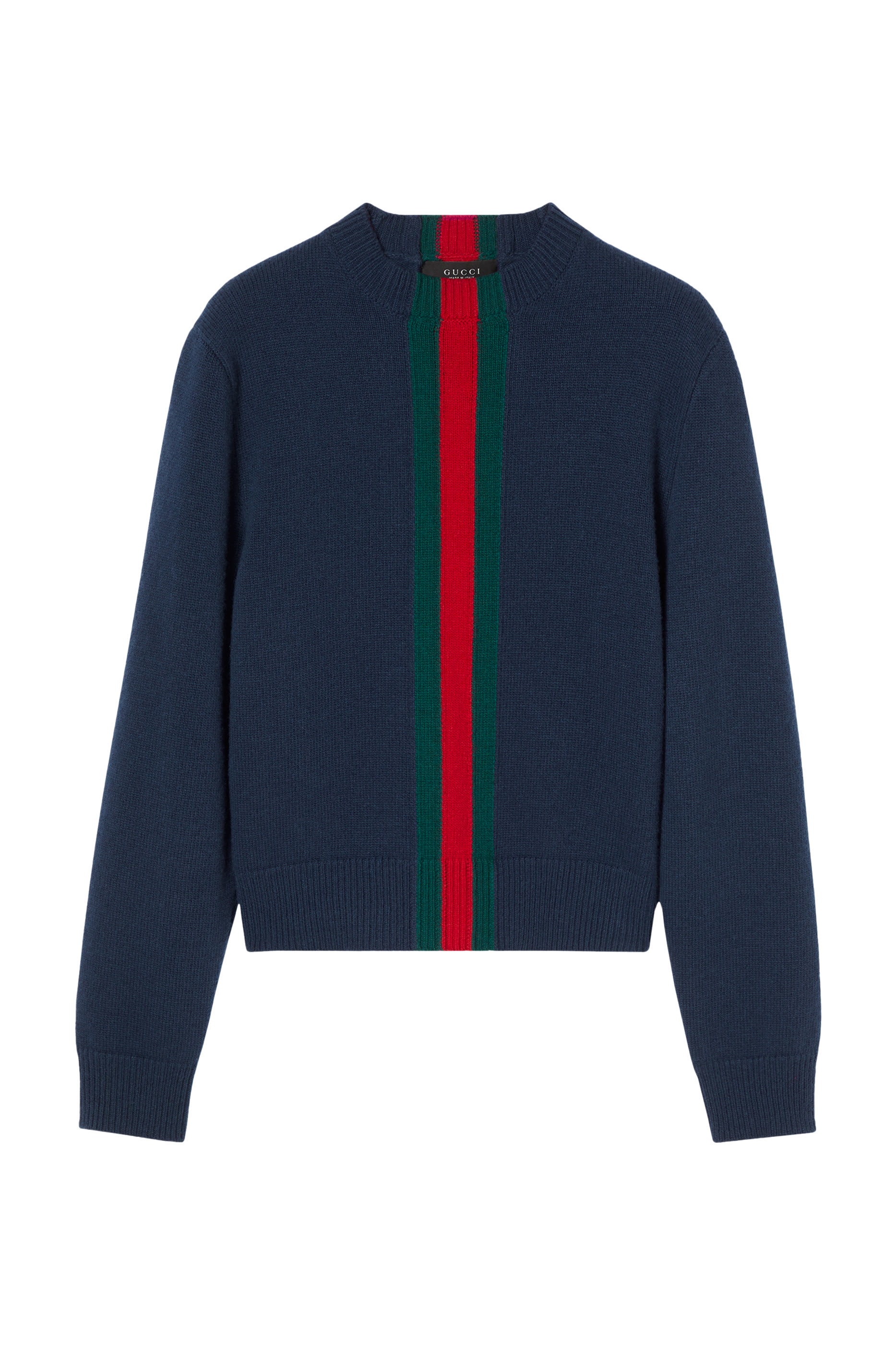 Web Intarsia Fine Knit Wool Sweater