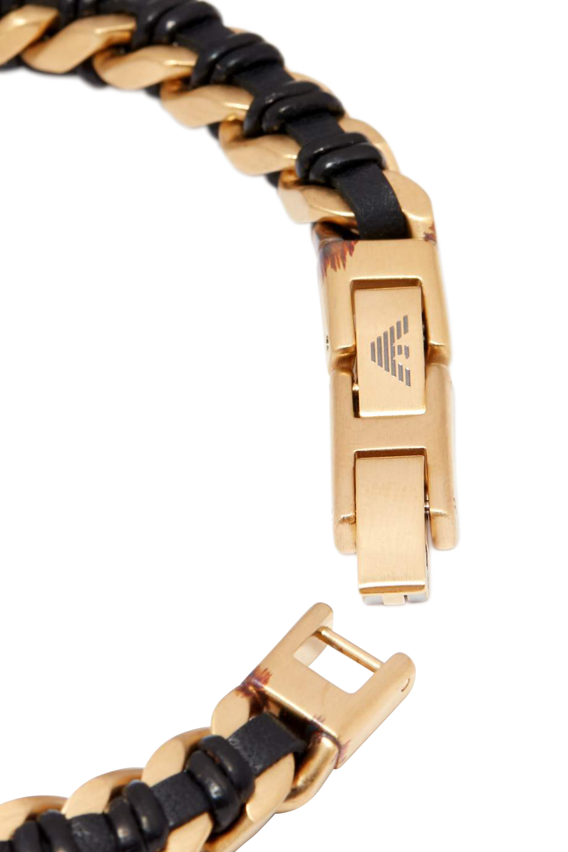 Stainless Steel and Leather Chain Bracelet