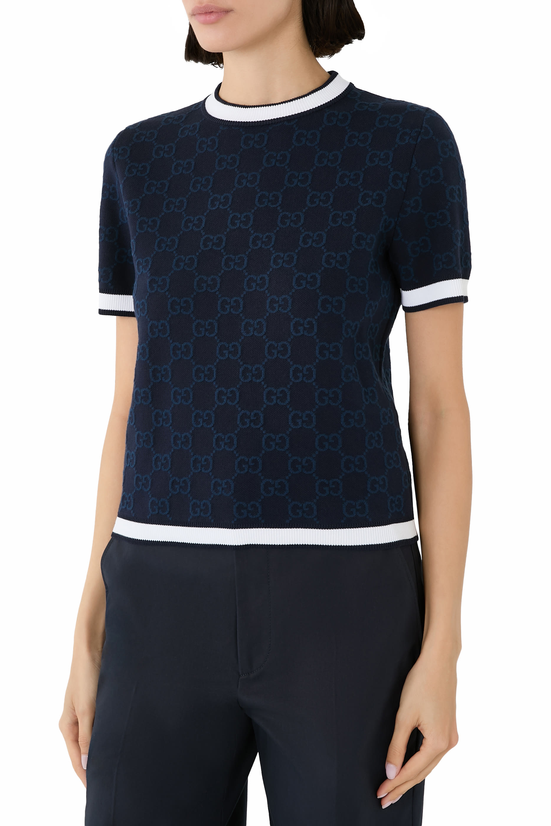 GG Fine Cotton Jacquard Top