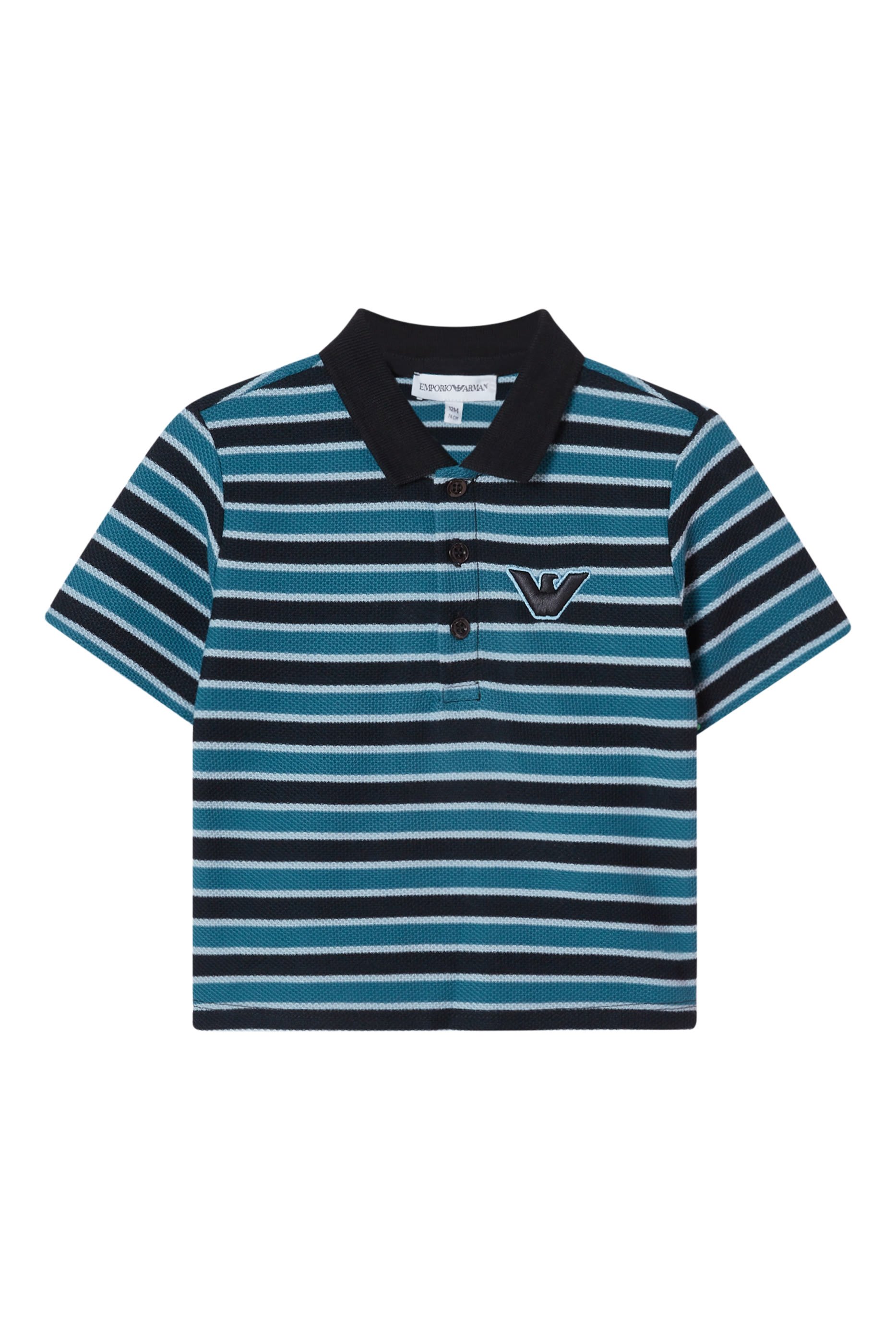 Kids Striped Eagle Logo Polo Shirt
