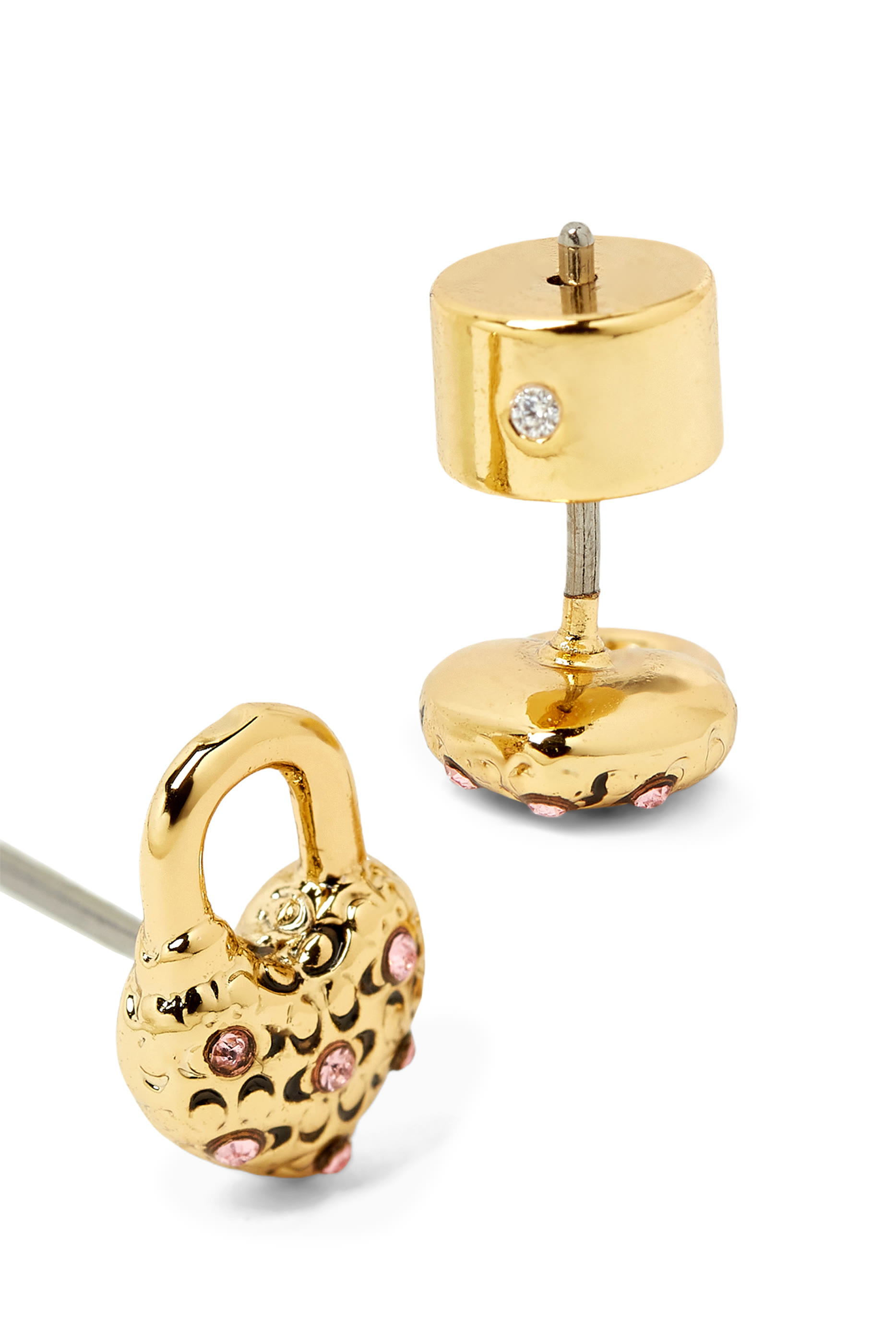 Heart Padlock Stud Earrings