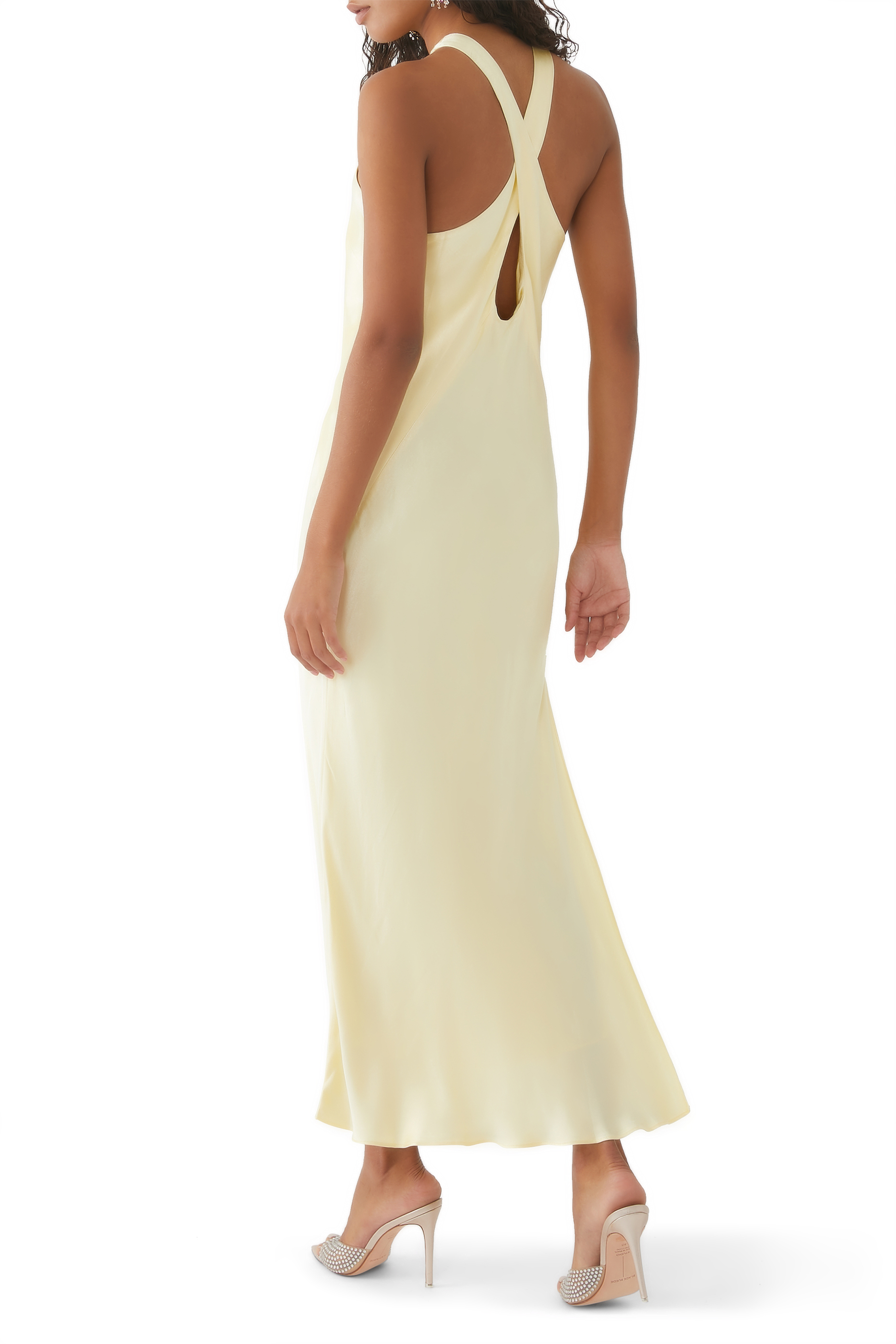 La Lune Cross Front Keyhole Midi Dress