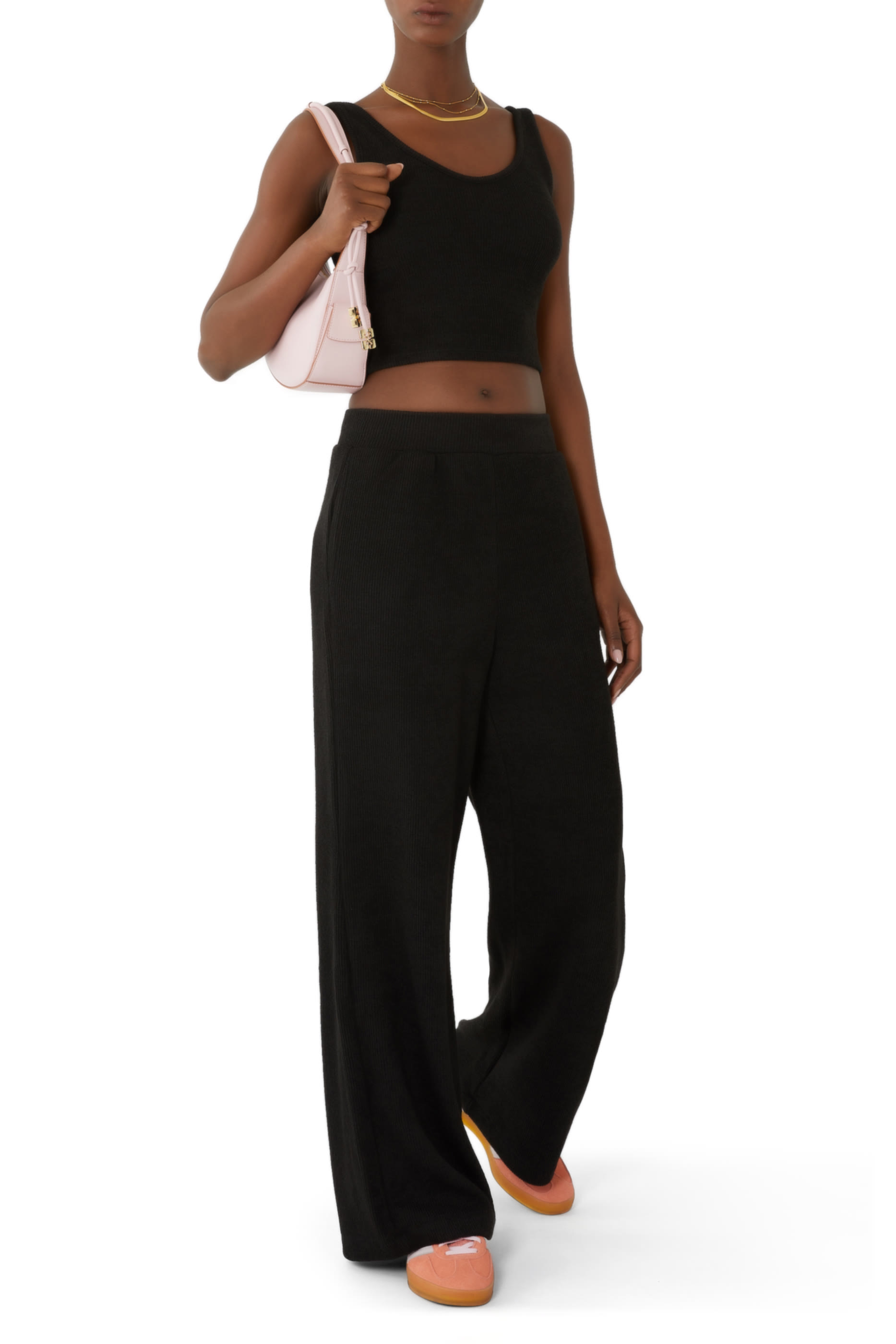 Wellness Rib Knit Jersey Cropped Tank