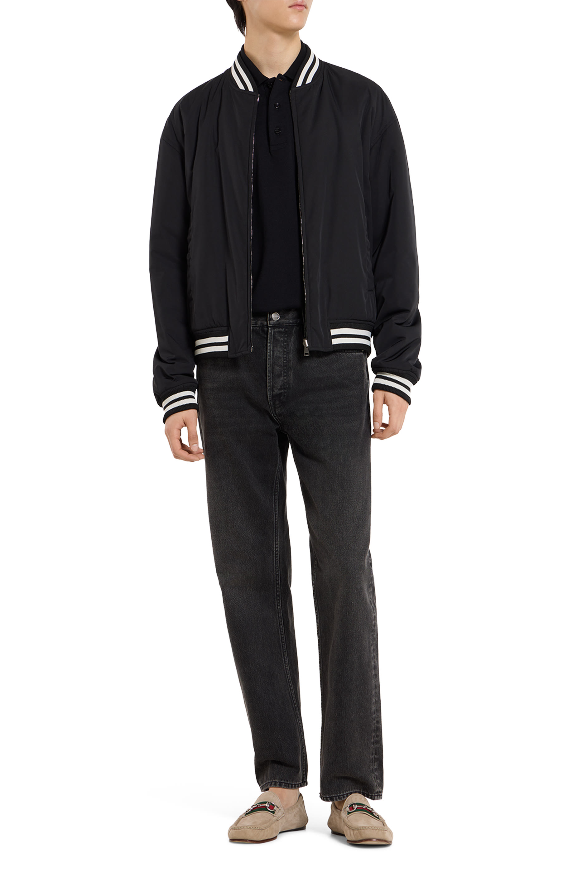 Reversible Nylon Twill Zip Jacket 