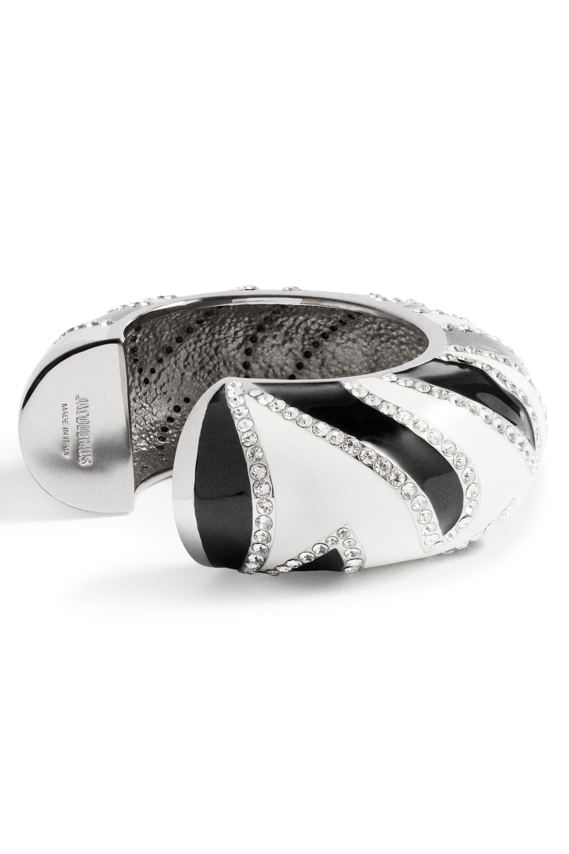 La Croisière Rhinestone Zebra Bracelet, Brass & Enamel