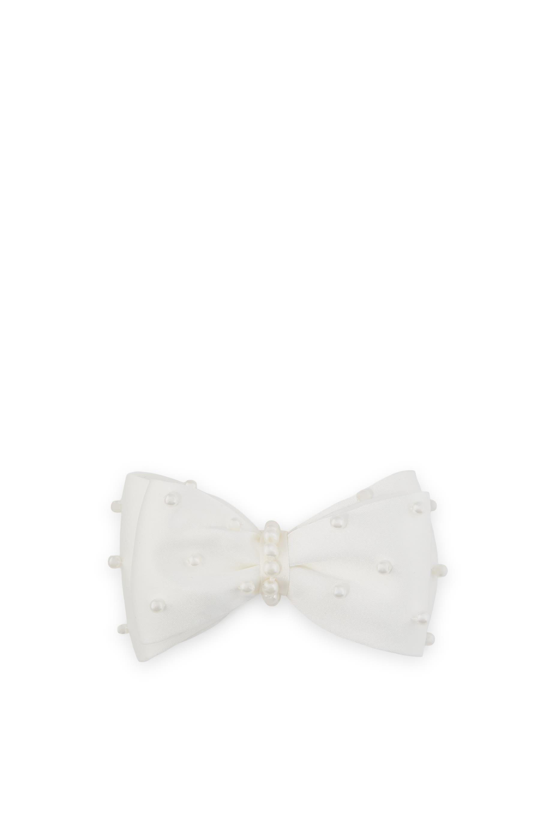 Satin Pearl Bow Hair Clip
