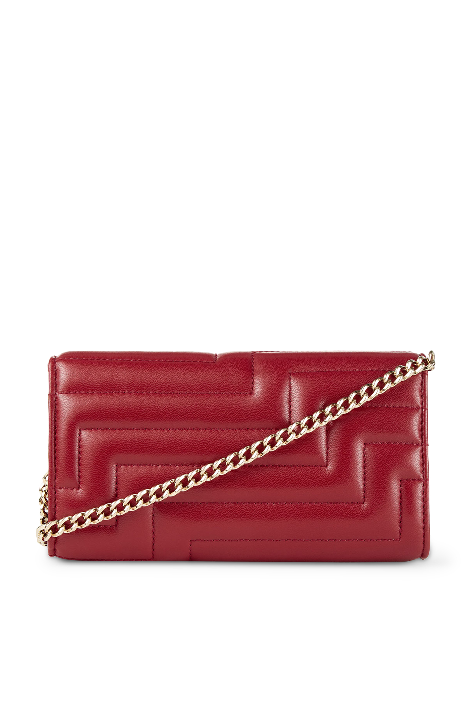 Avenue Quilted Leather Wallet With Chain Strap