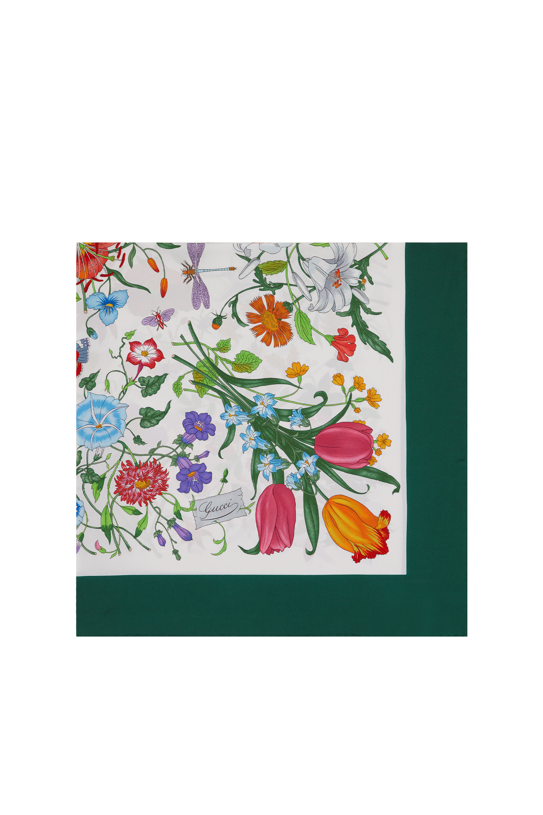 Printed Flora Silk Twill Carré