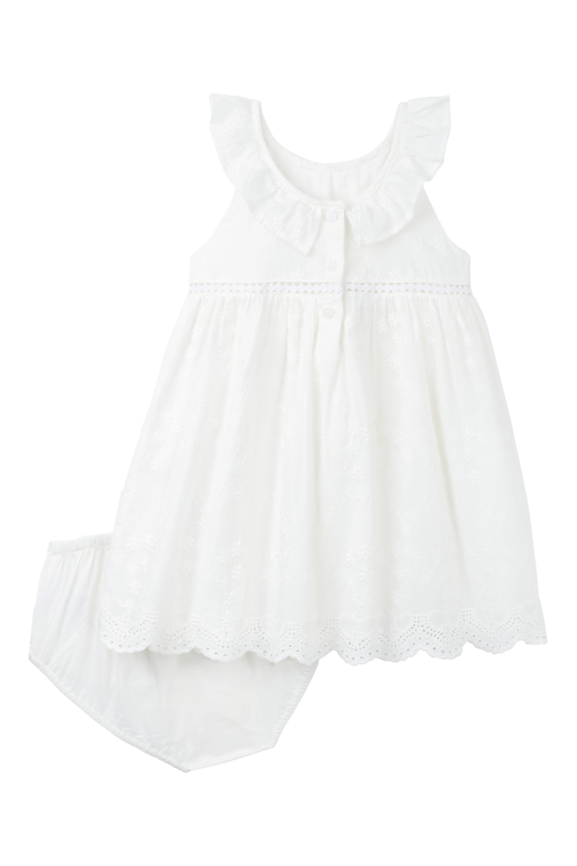 Kids Broderie Swing Dress Organic Cotton