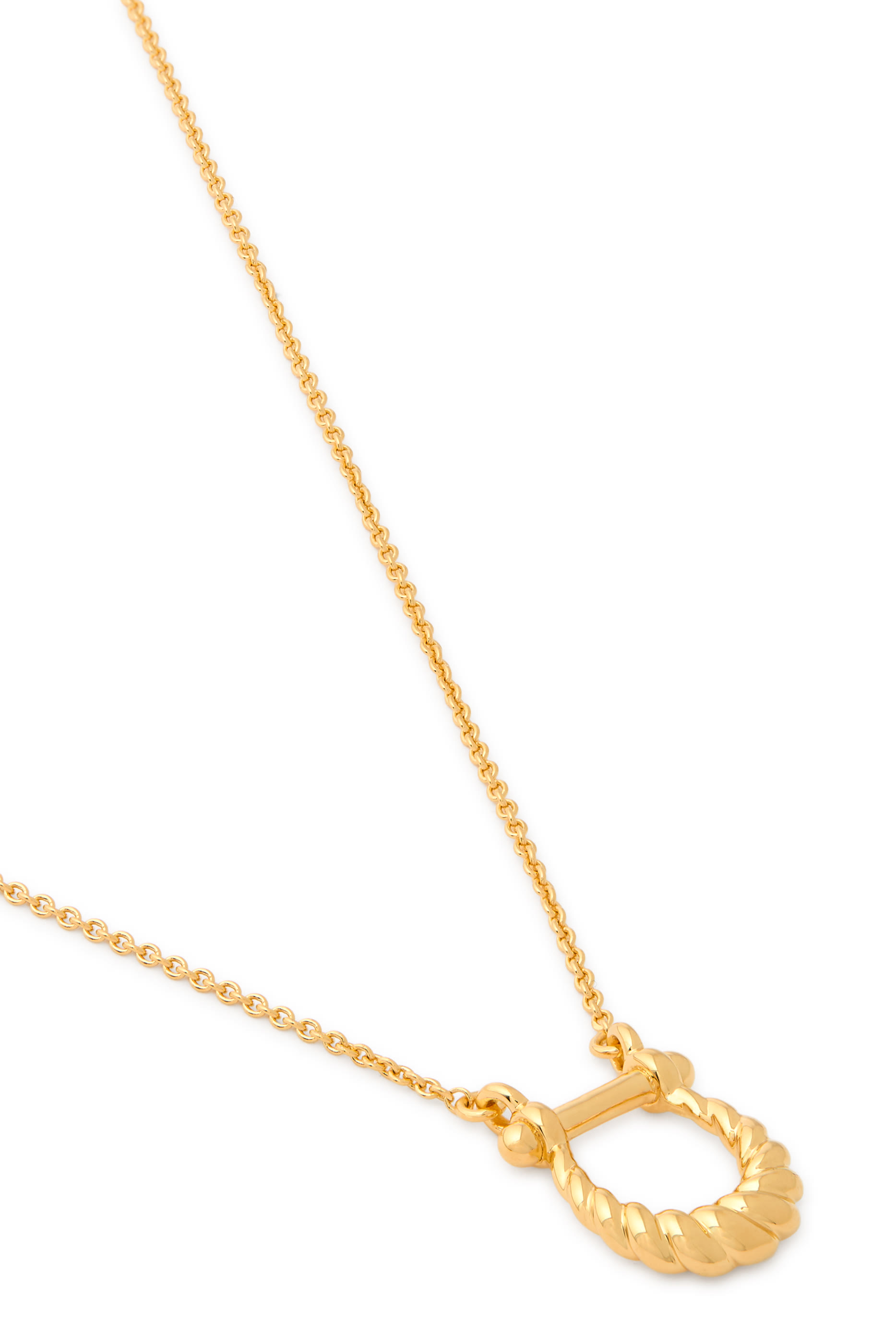  Lunar New Year Horseshoe Pendant Necklace, 18k Recycled Gold Vermeil on Brass