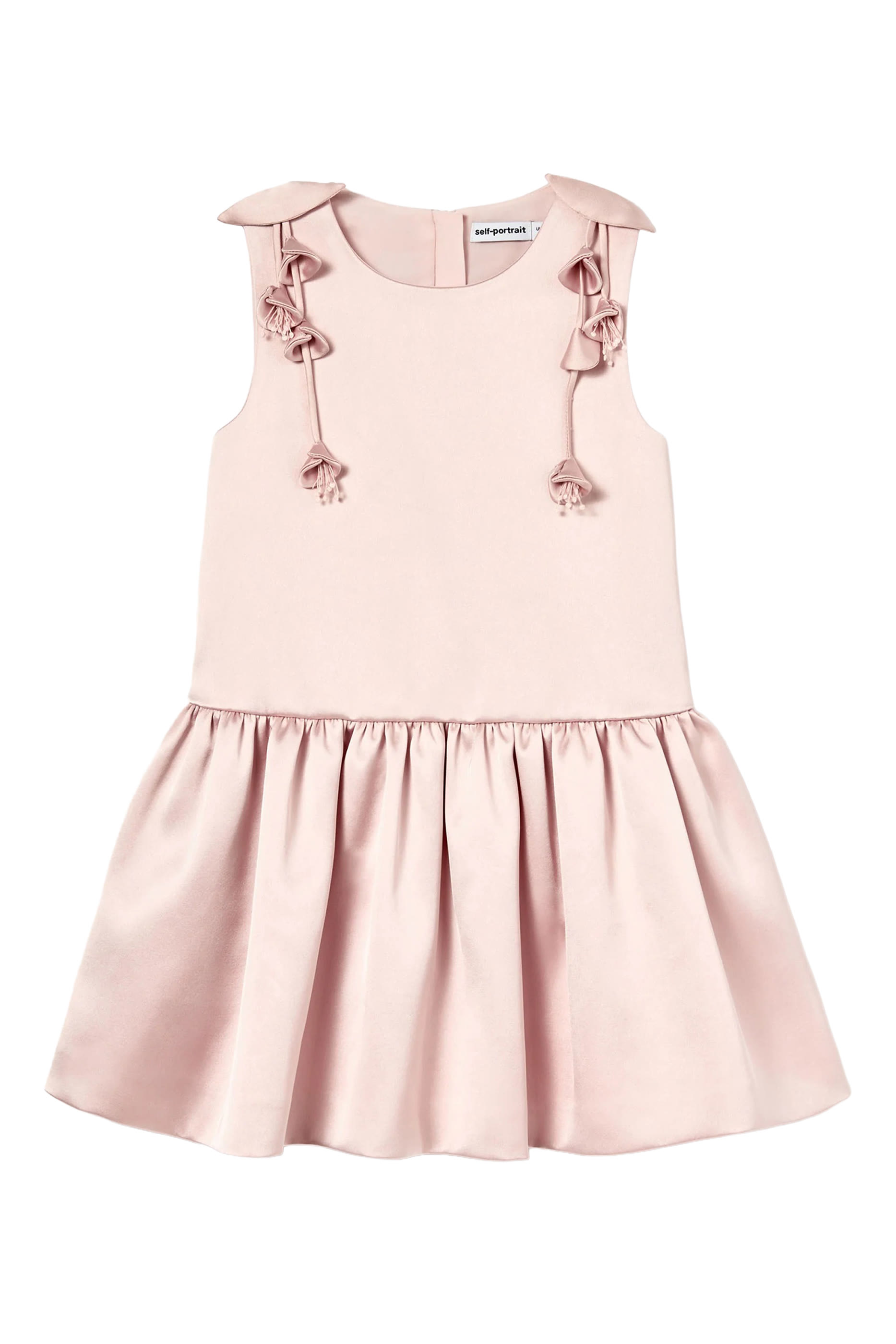Kids Satin Sleeveless Flower Dress