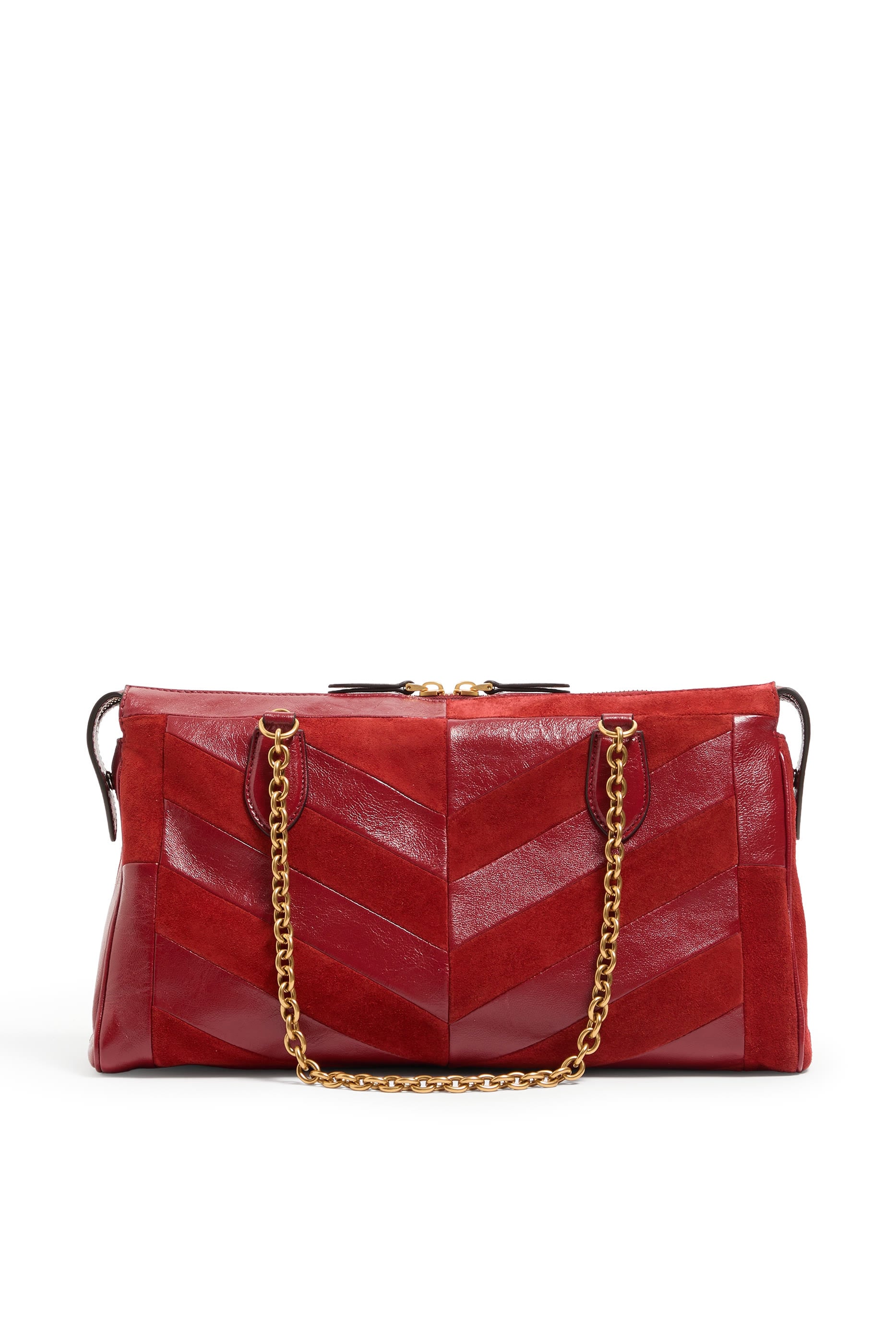 Panthea Chevron Motif Medium Shoulder Bag