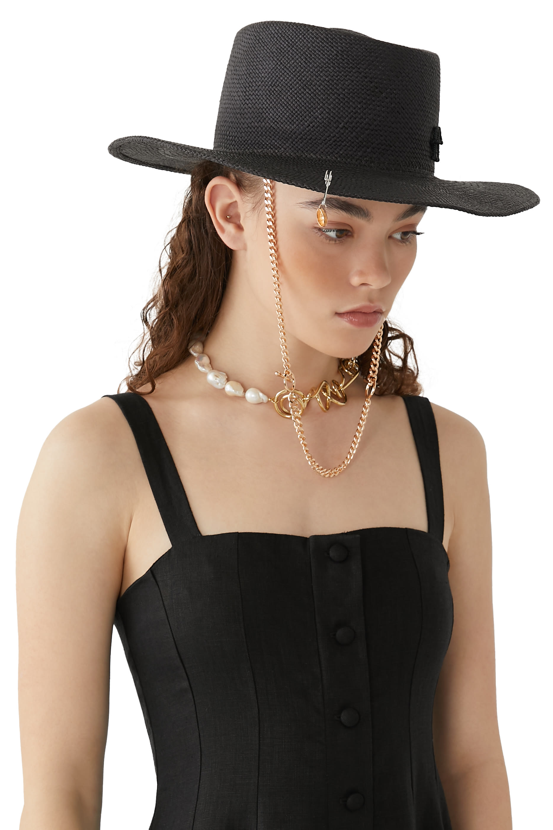 Chain Strap Gambler Hat