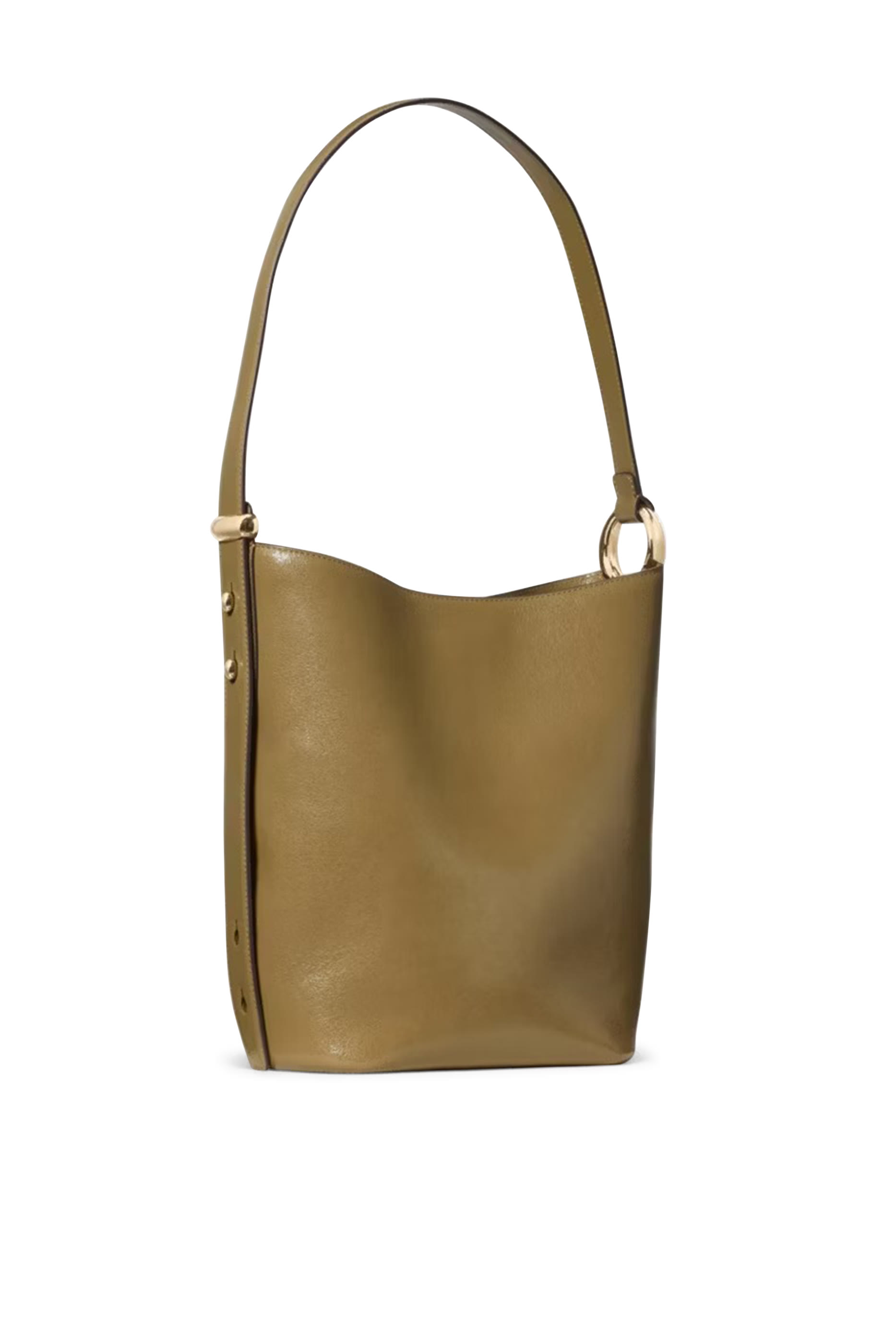 Halo Glazed Leather Bucket Bag