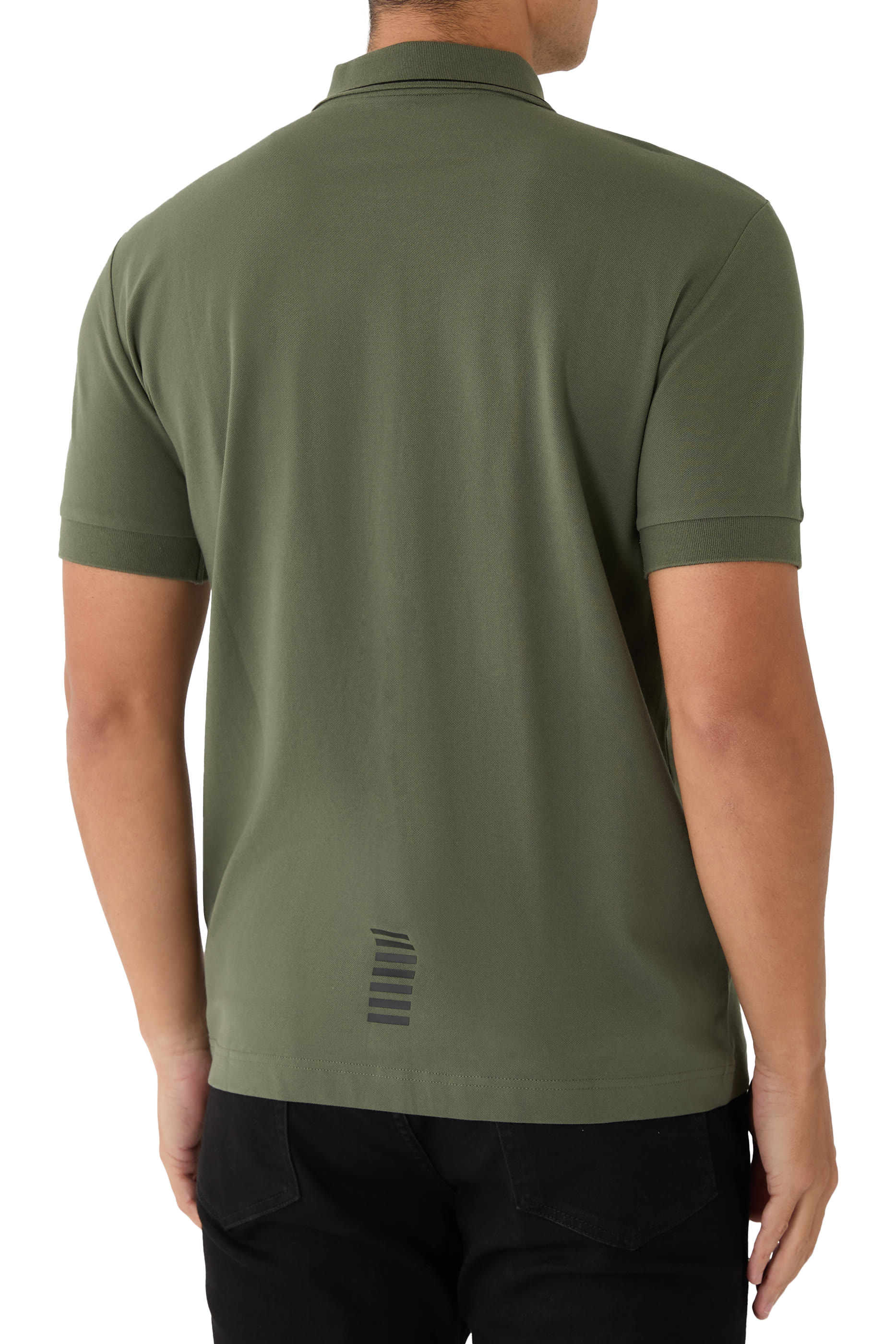 EA7 Logo Cotton Piqué Polo Shirt