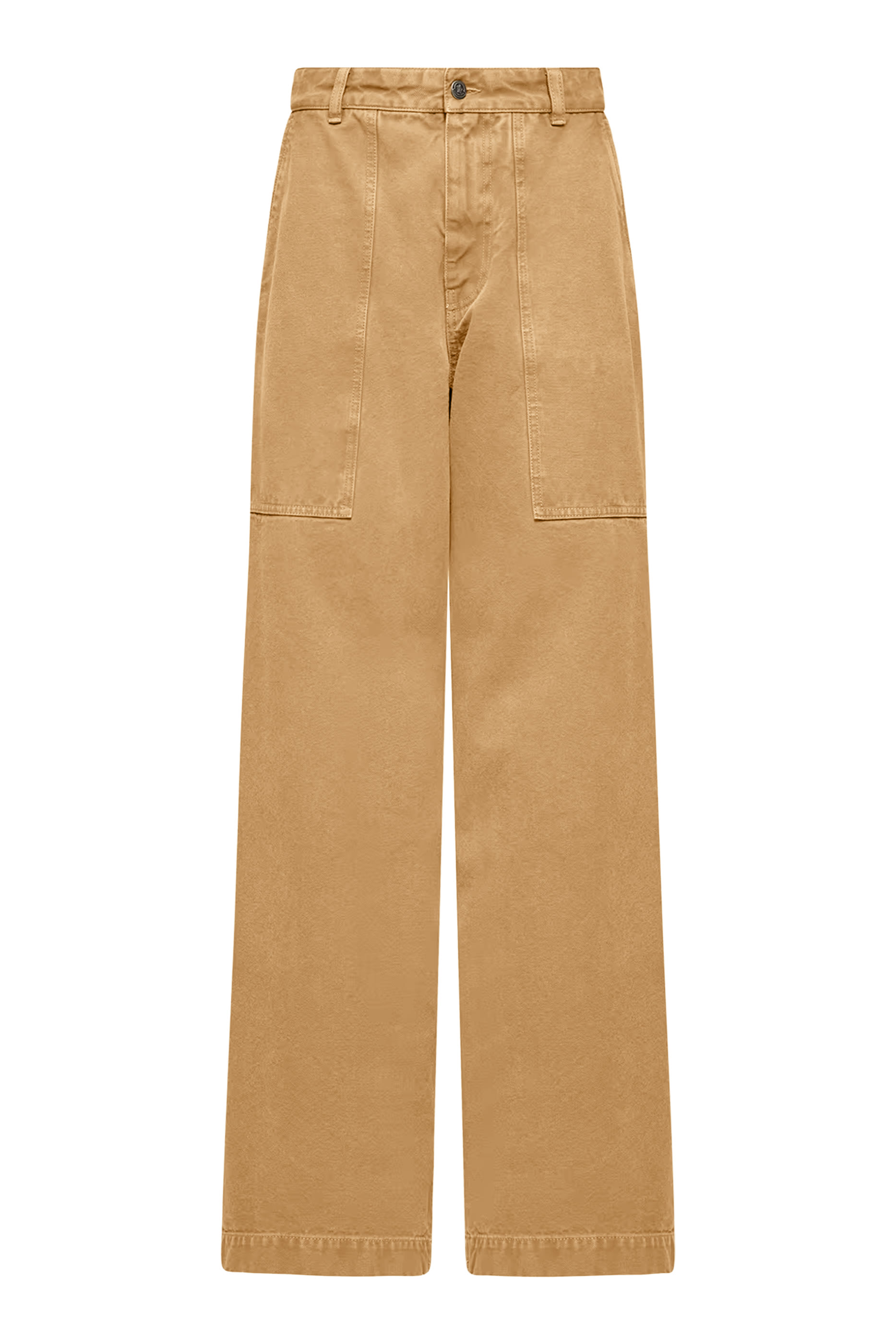  Leather Logo Cotton Trousers 