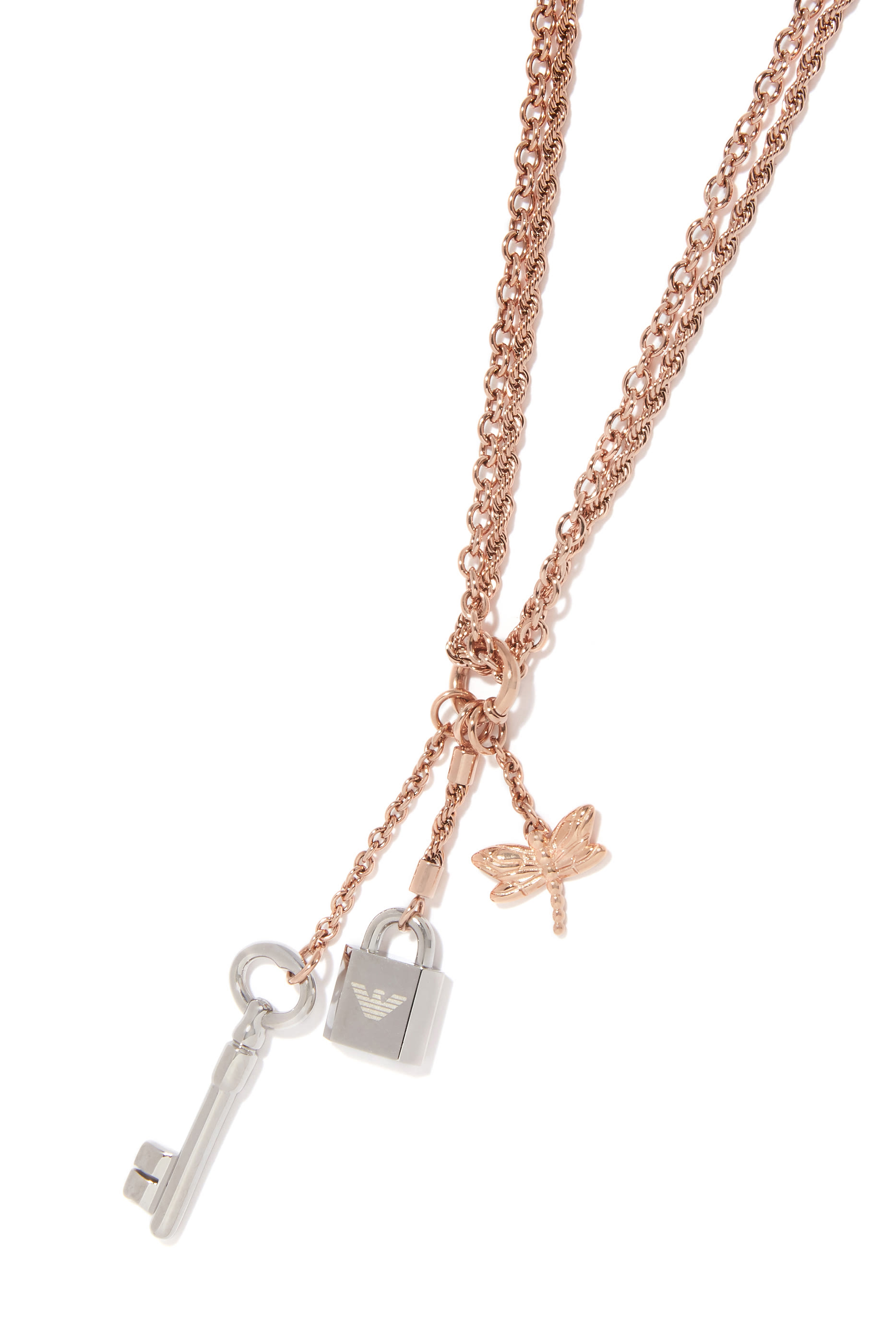 Padlock And Key Chain Necklace