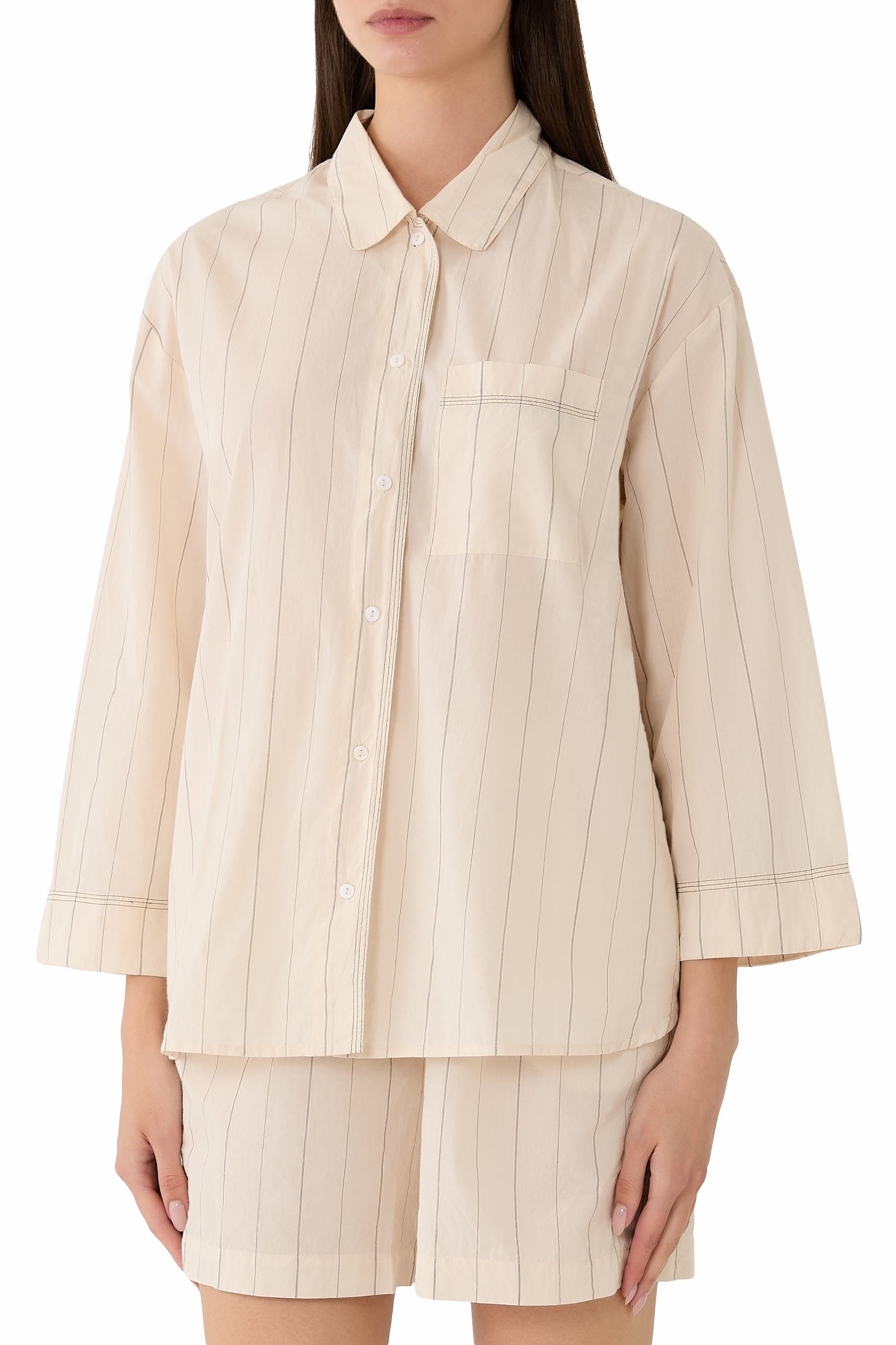 Organic Cotton Relaxed Stripe Pyjama Shirt