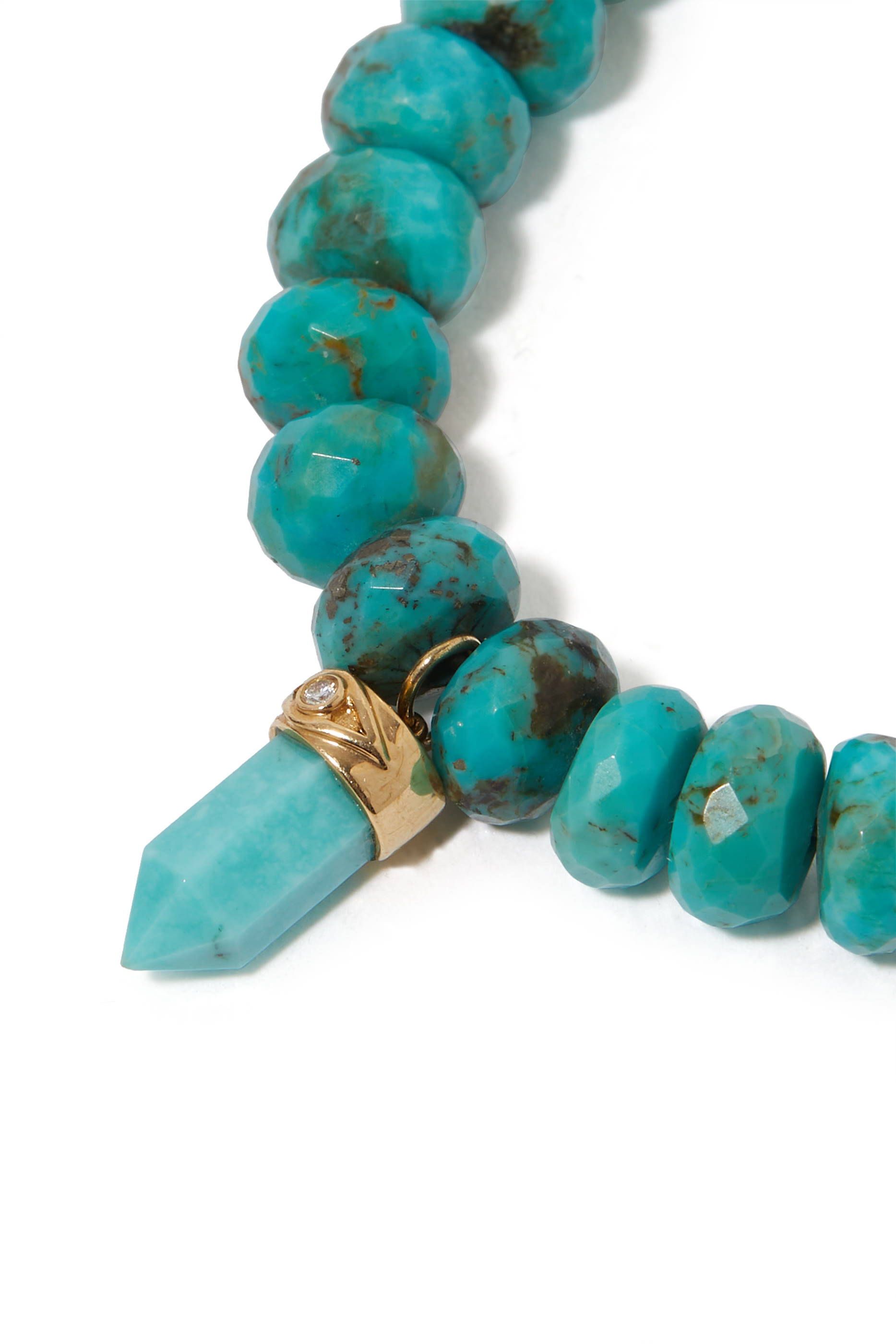 Evil Eye Charm Turquoise Bracelet, 14K Yellow Gold & Diamond