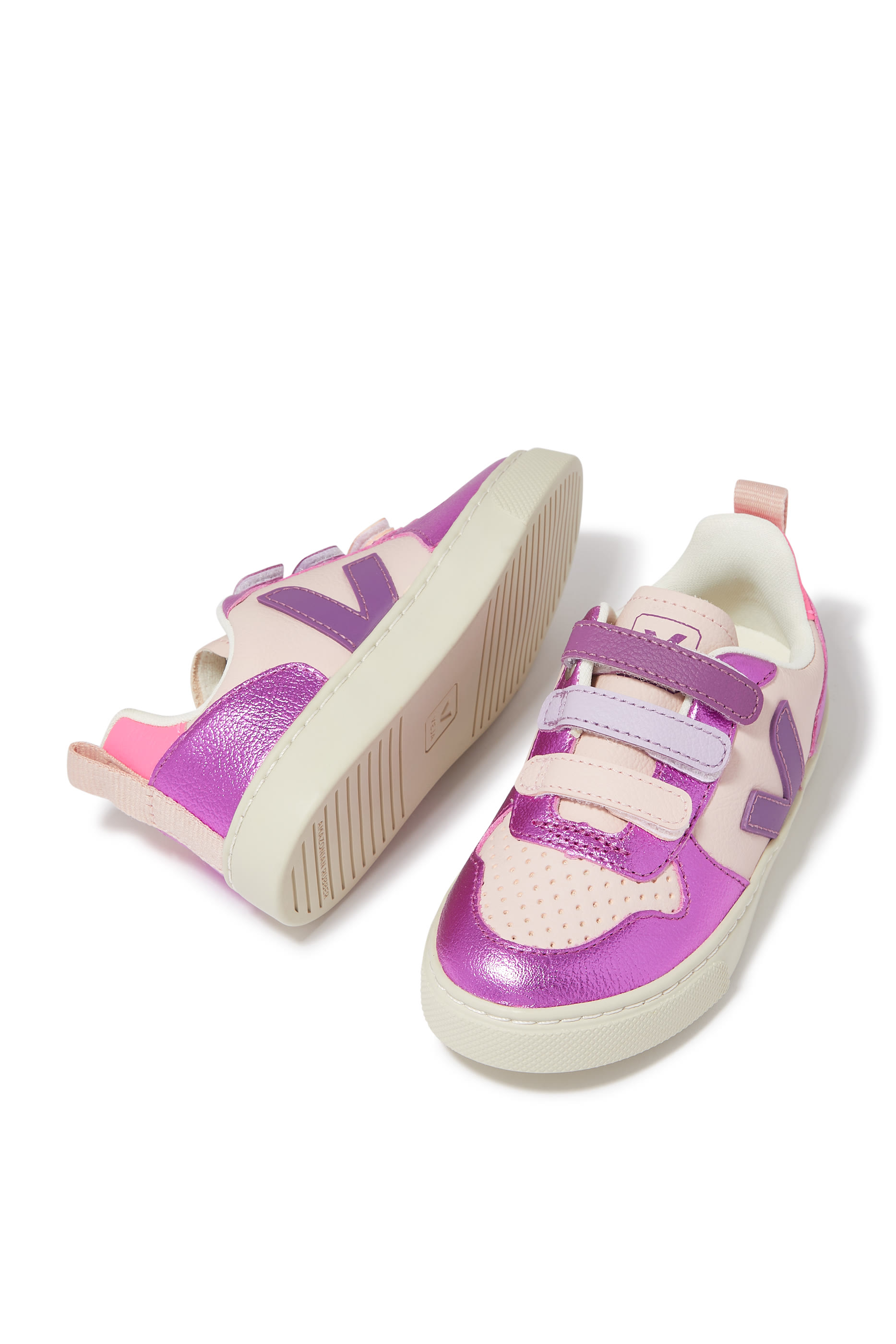 Kids V-10 Leather Sneakers