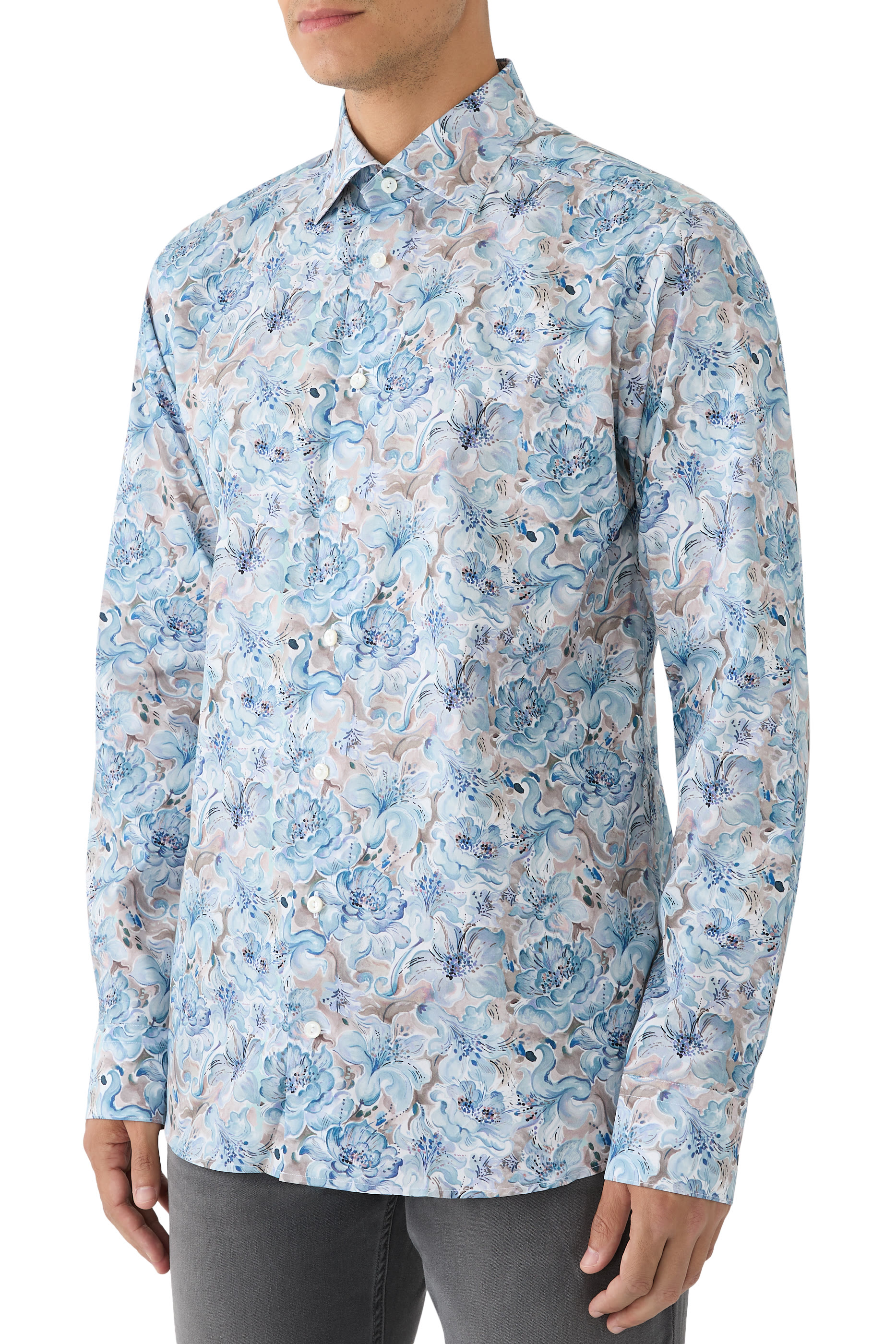 Floral Print Fine Twill Shirt