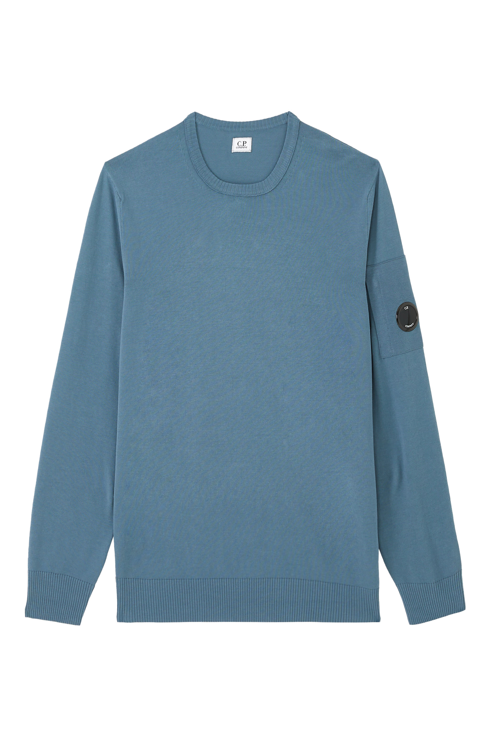 Cotton Crepe Crewneck Lens Knit Sweatshirt