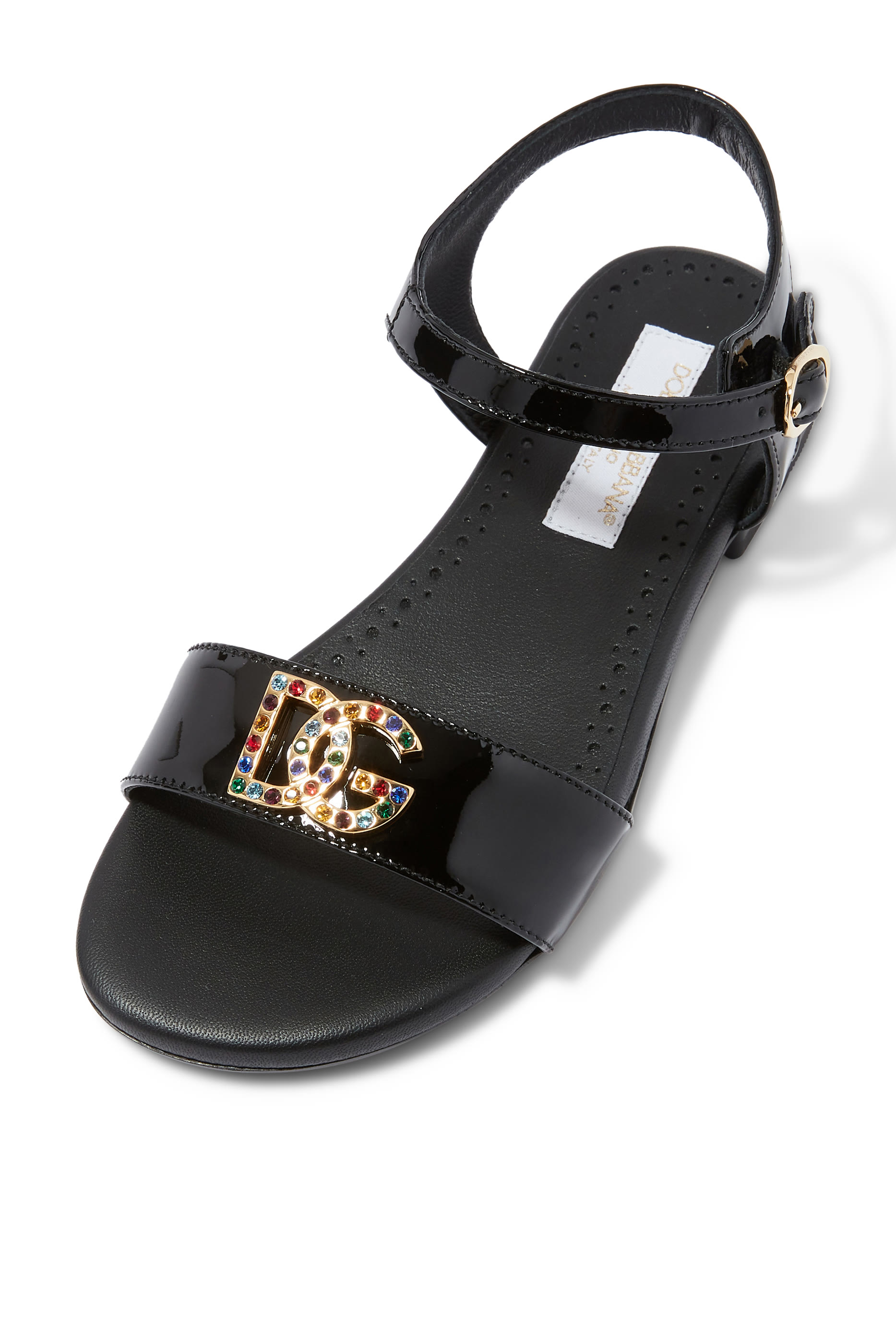 Kids Logo-Plaque Ankle Strap Sandals