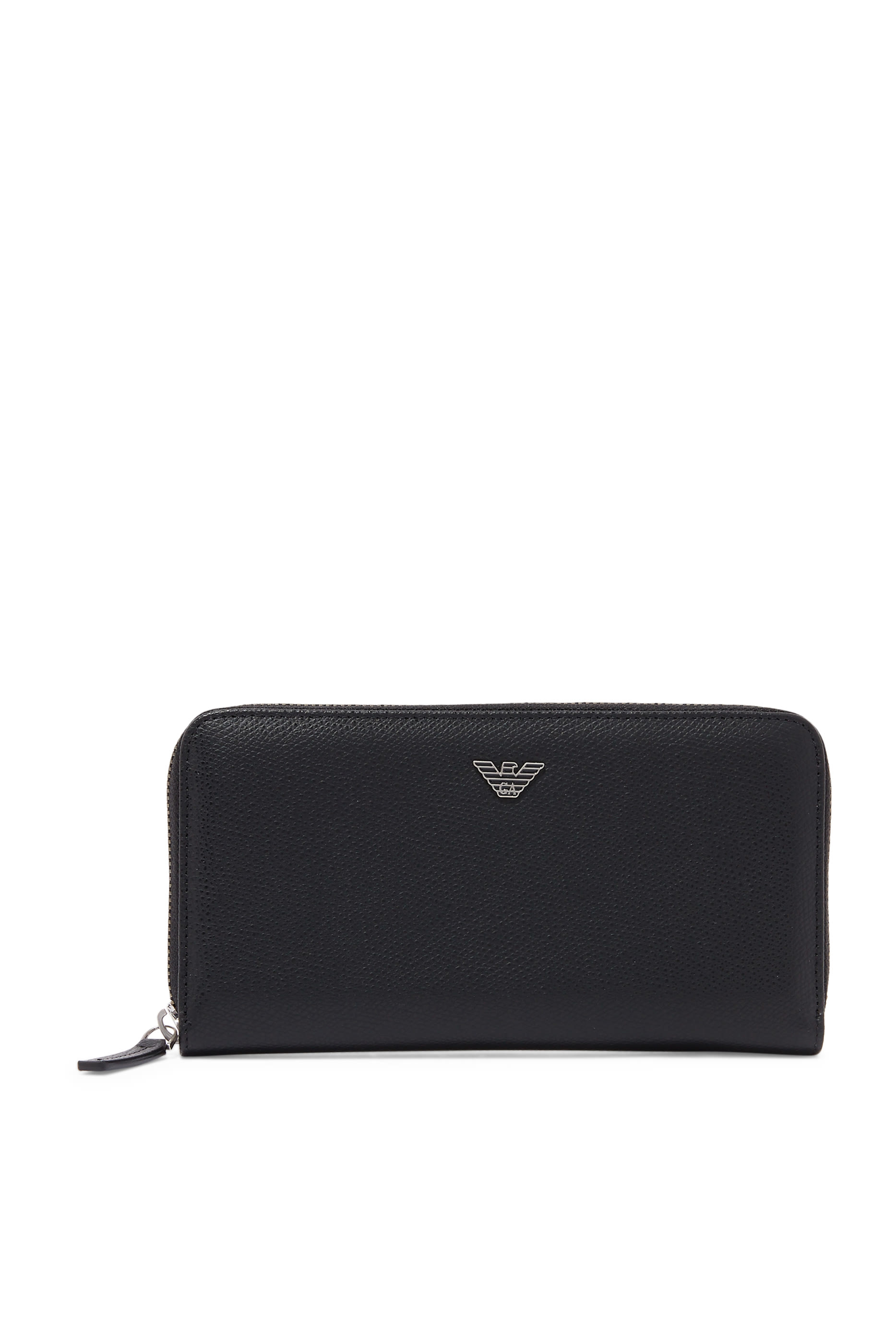 Zip Around Wallet In Grained Leather