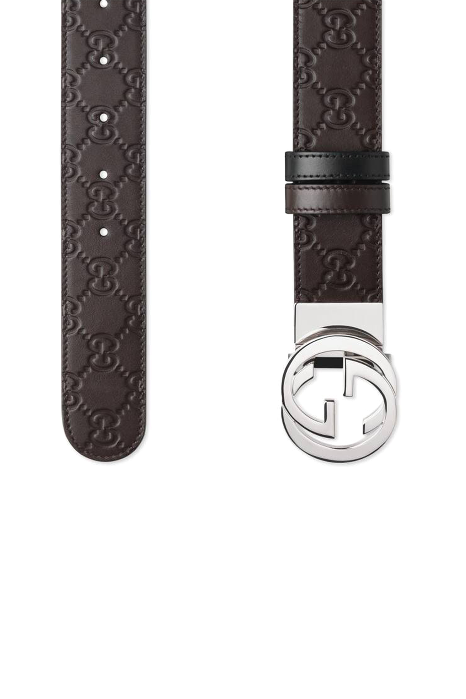 Reversible Gucci Signature Leather Belt