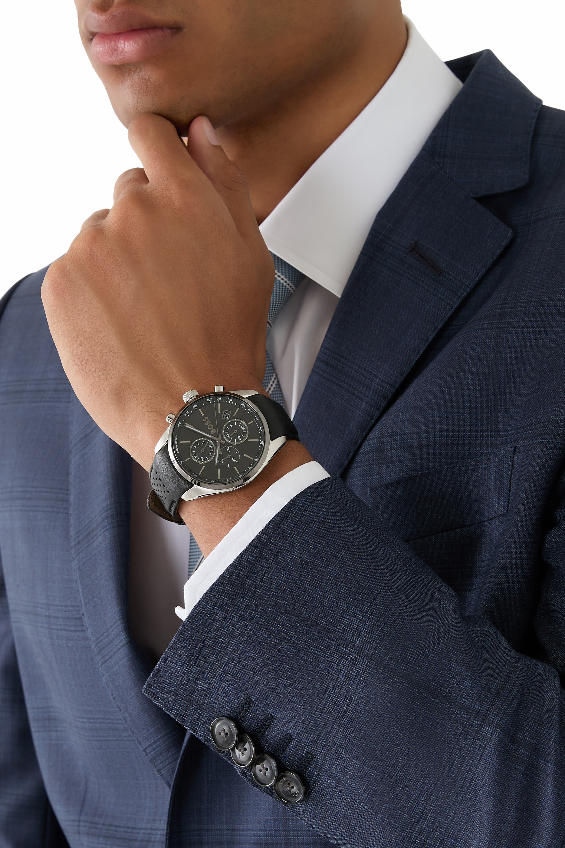 Grand Prix Black-Dial Chronograph Watch