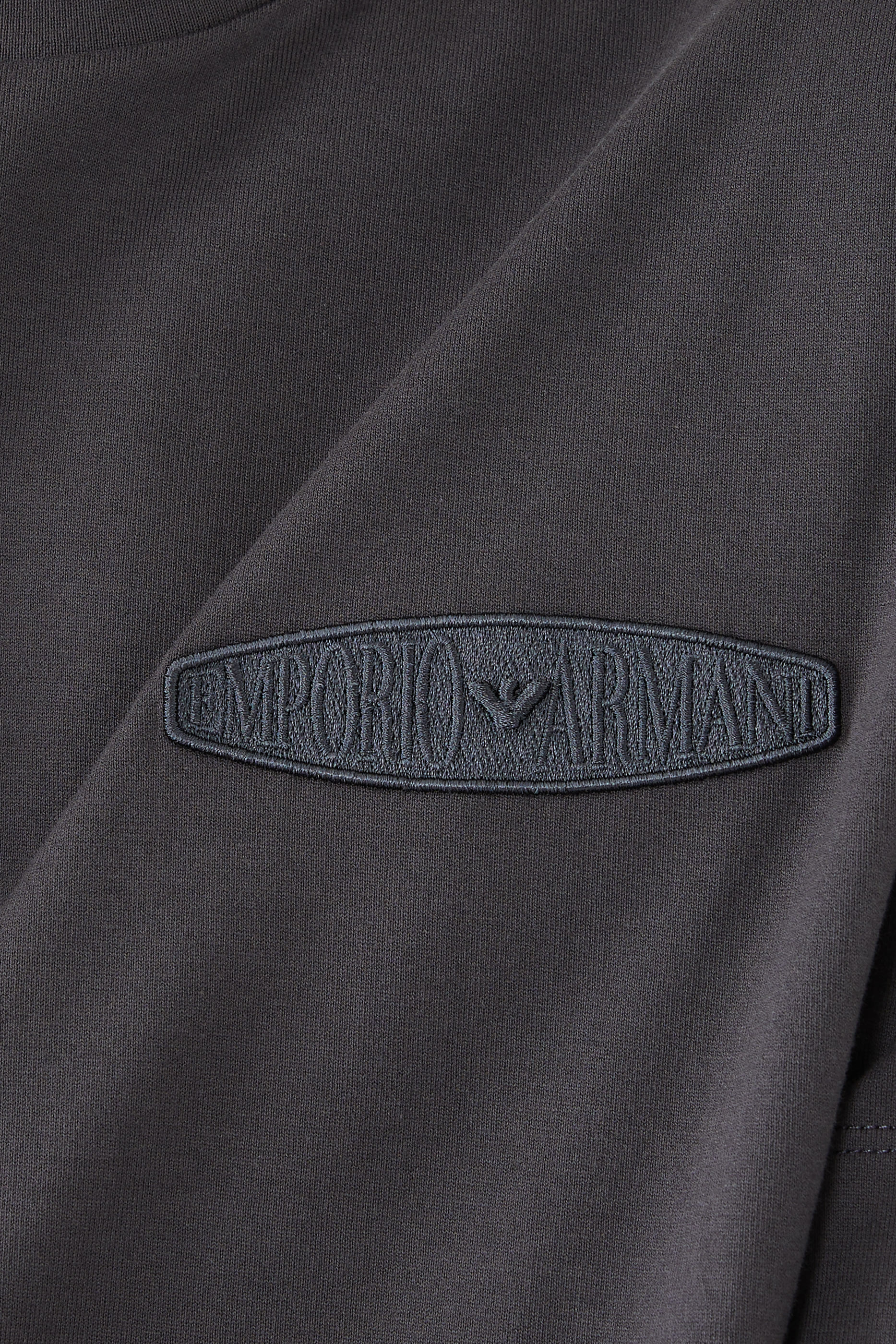 Micro EA Text Logo Embroidered T-Shirt