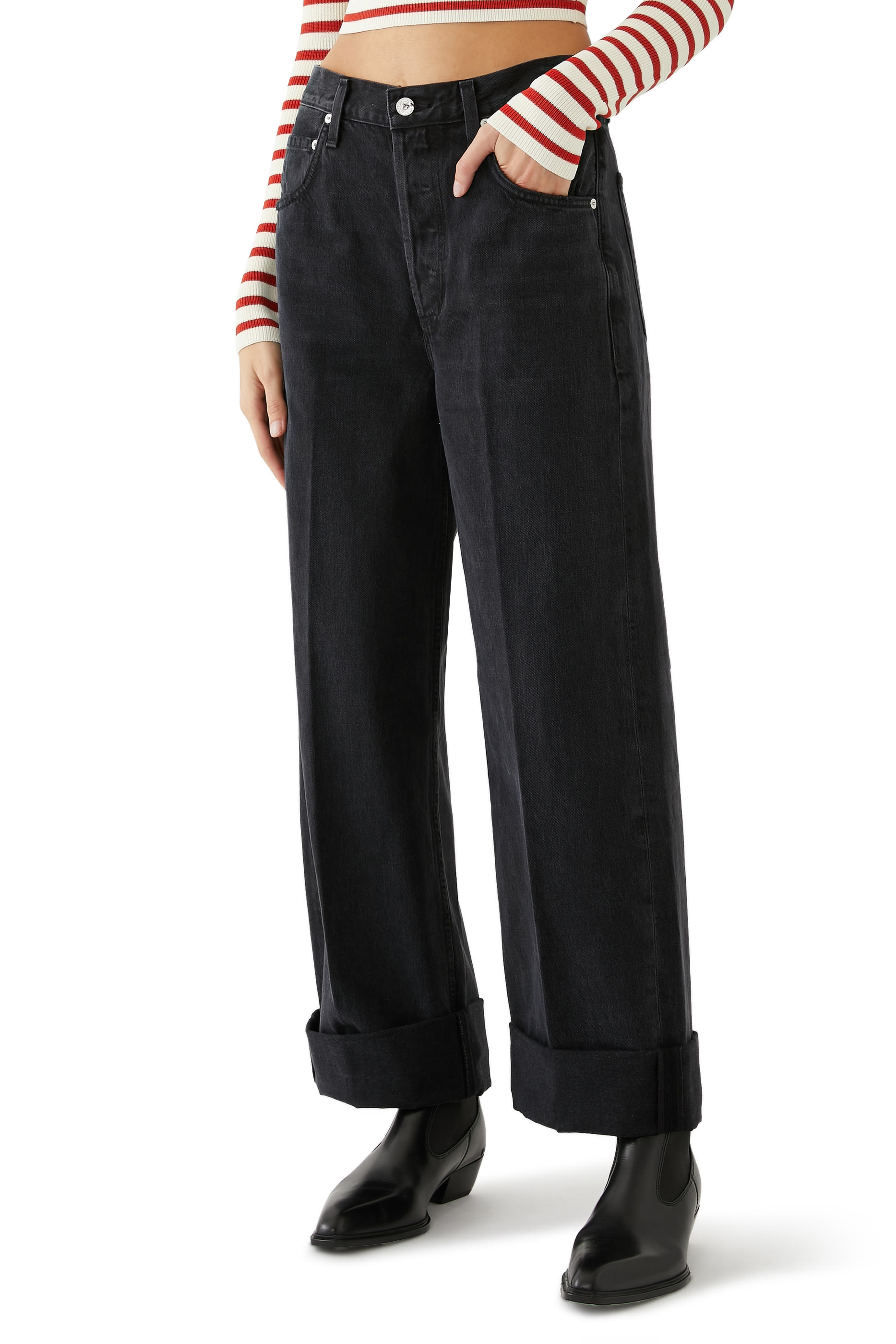 Ayla Cuffed Crop Baggy Pants