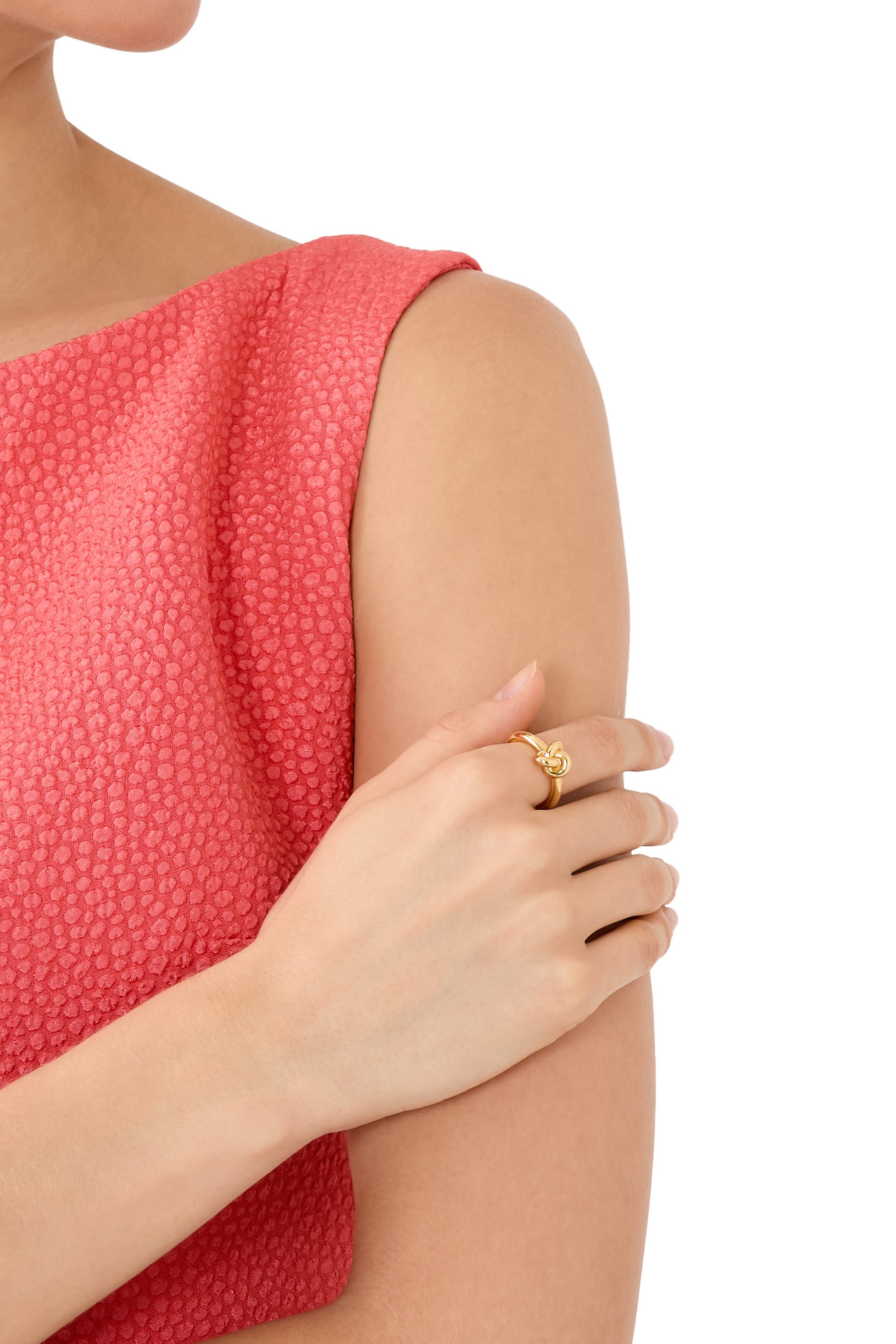 Double Knot Ring, Plated Metal