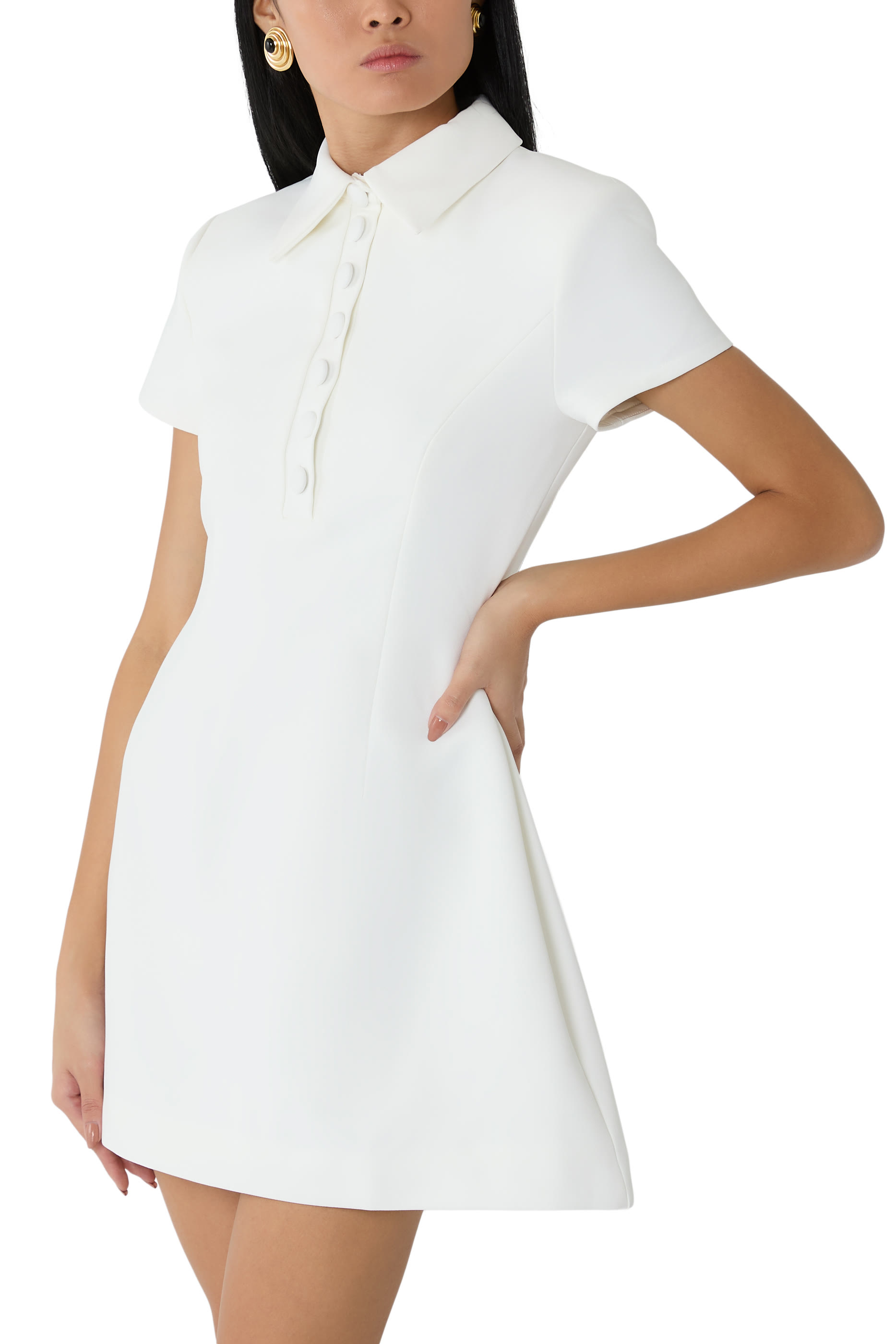 The Ultimate Muse Collared Mini Dress with Volume Skirt 