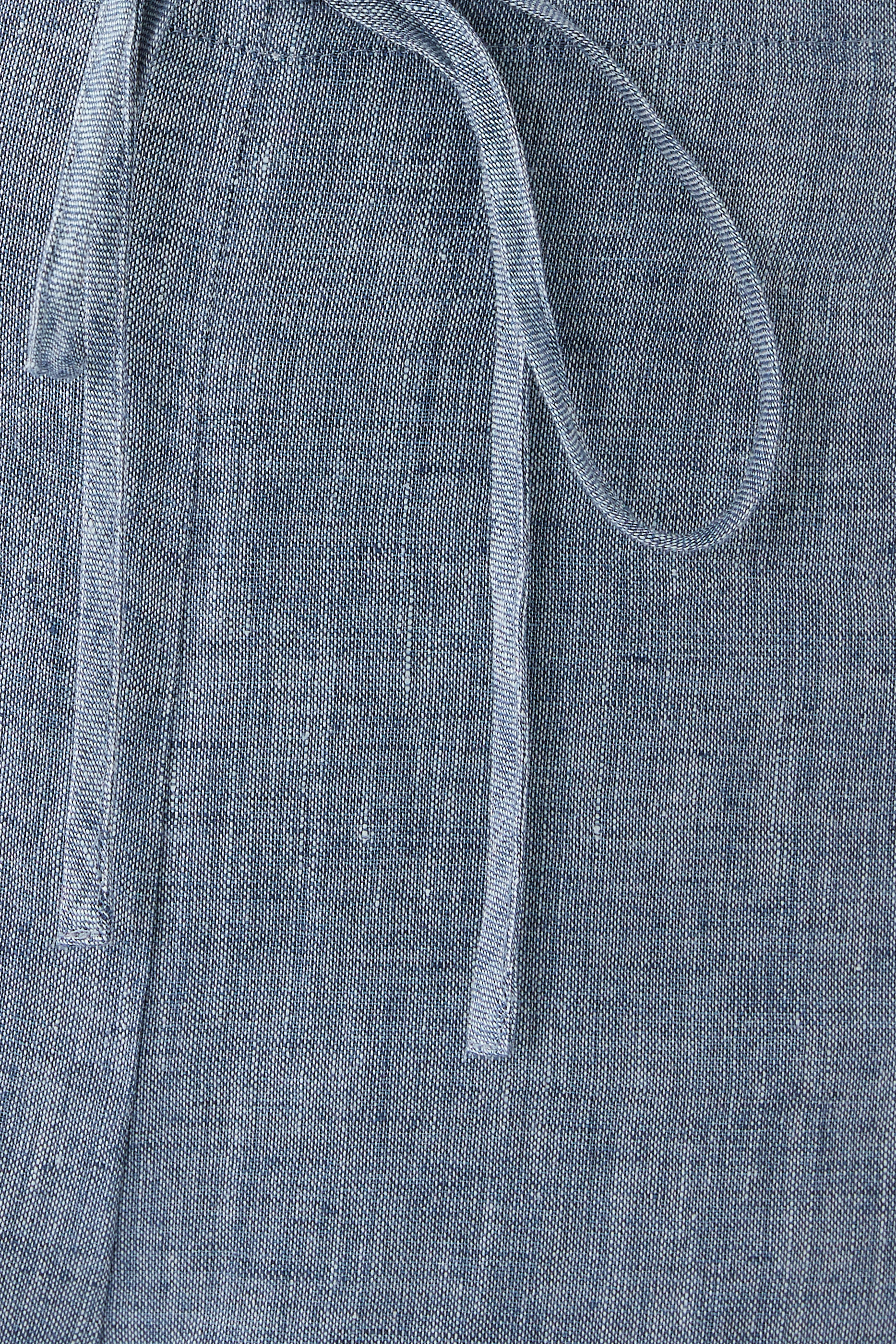 Draped Hemp Drawstring Wide-Leg Pants