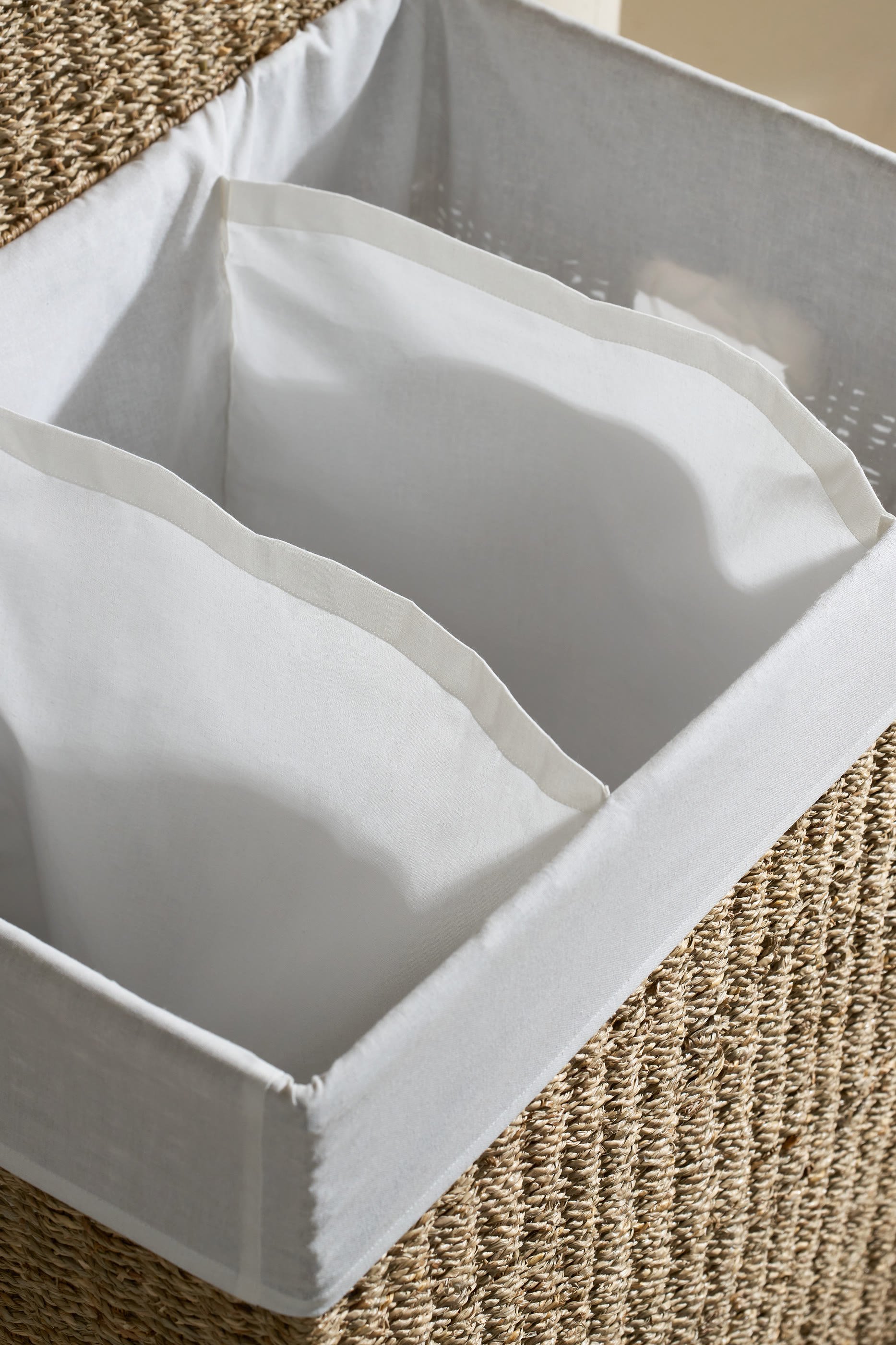 Triple Seagrass Laundry Basket 