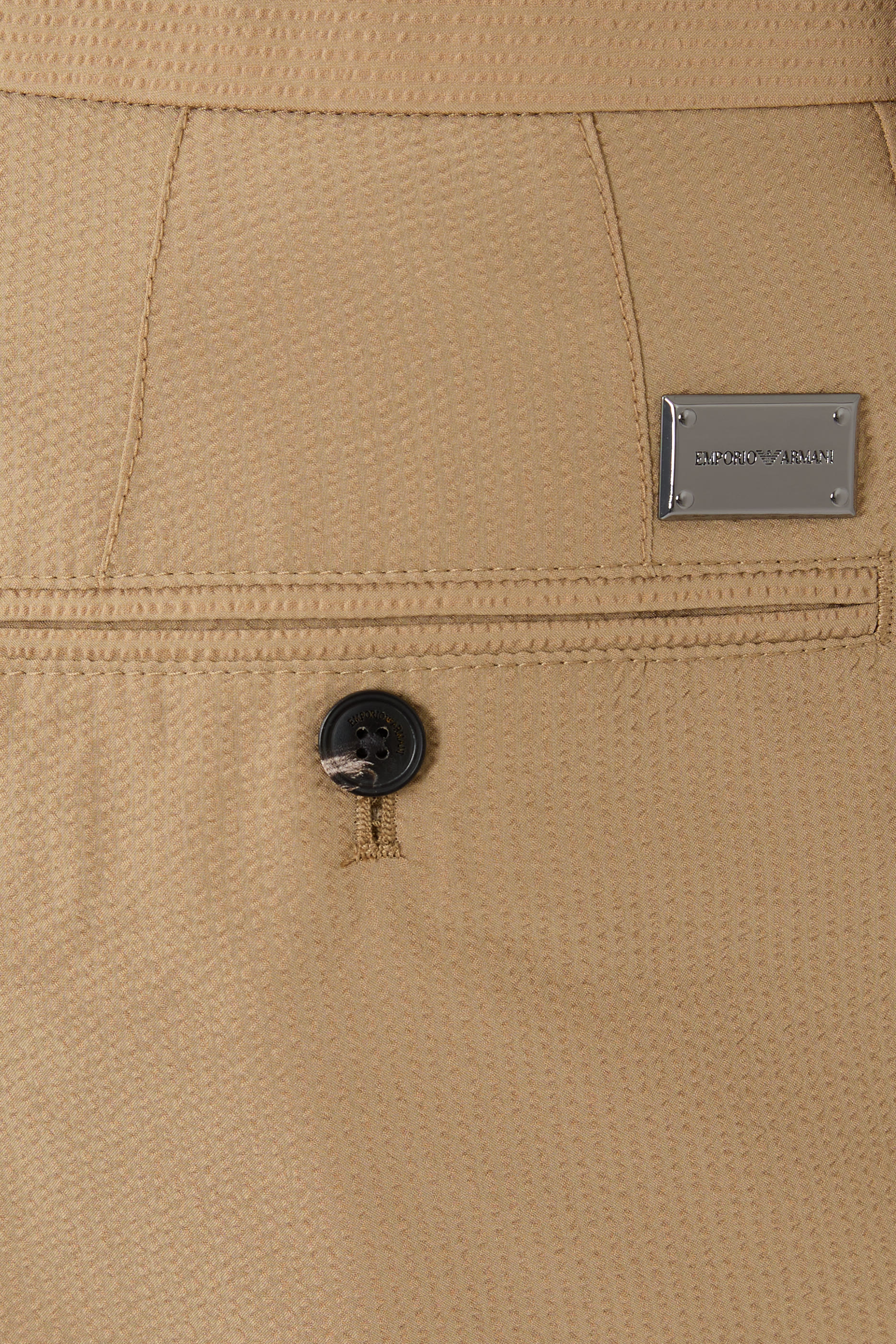 Logo Plaque Flat Front Trousers