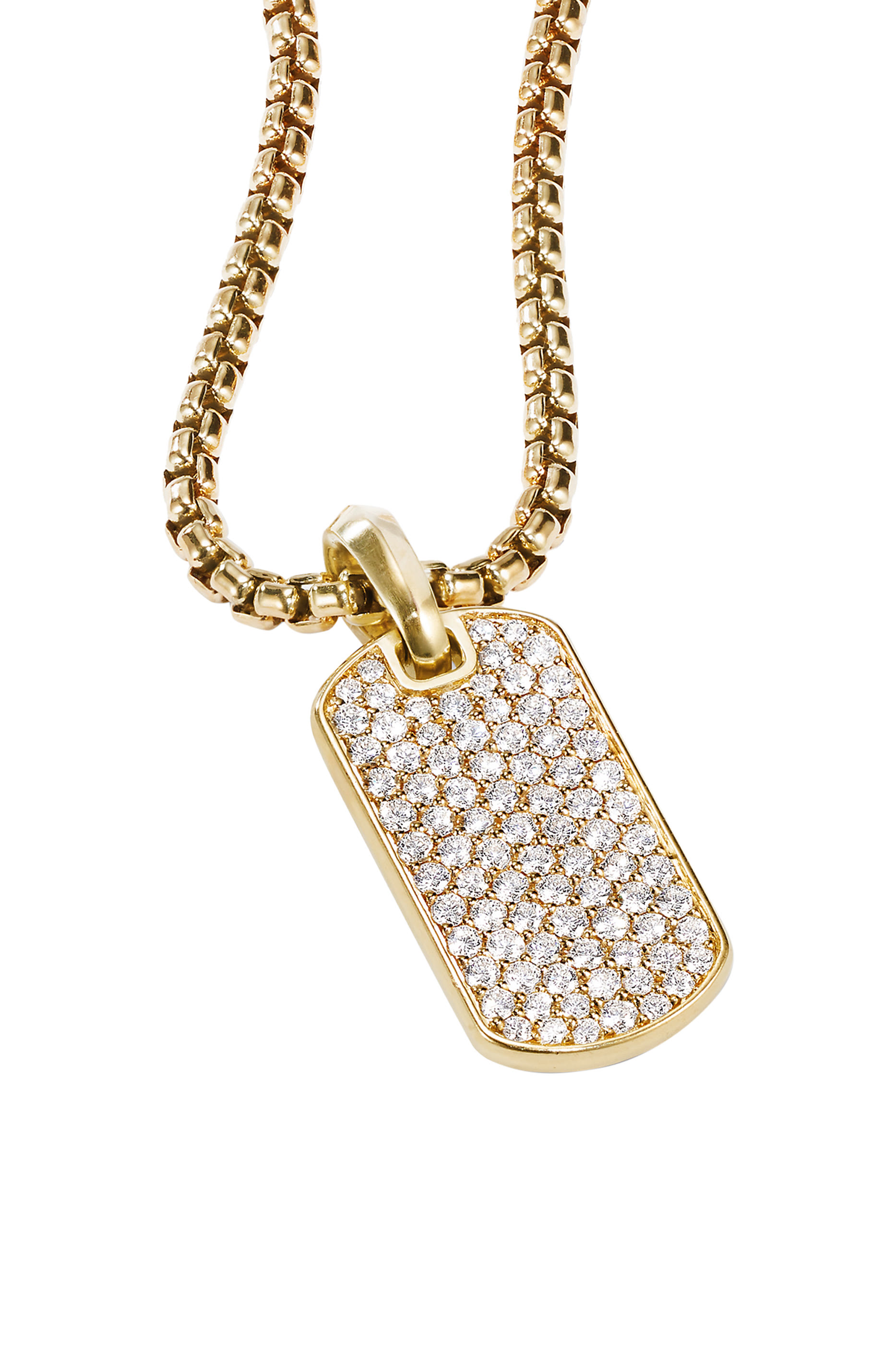 Pav&eacute; Tag in 18k Yellow Gold
