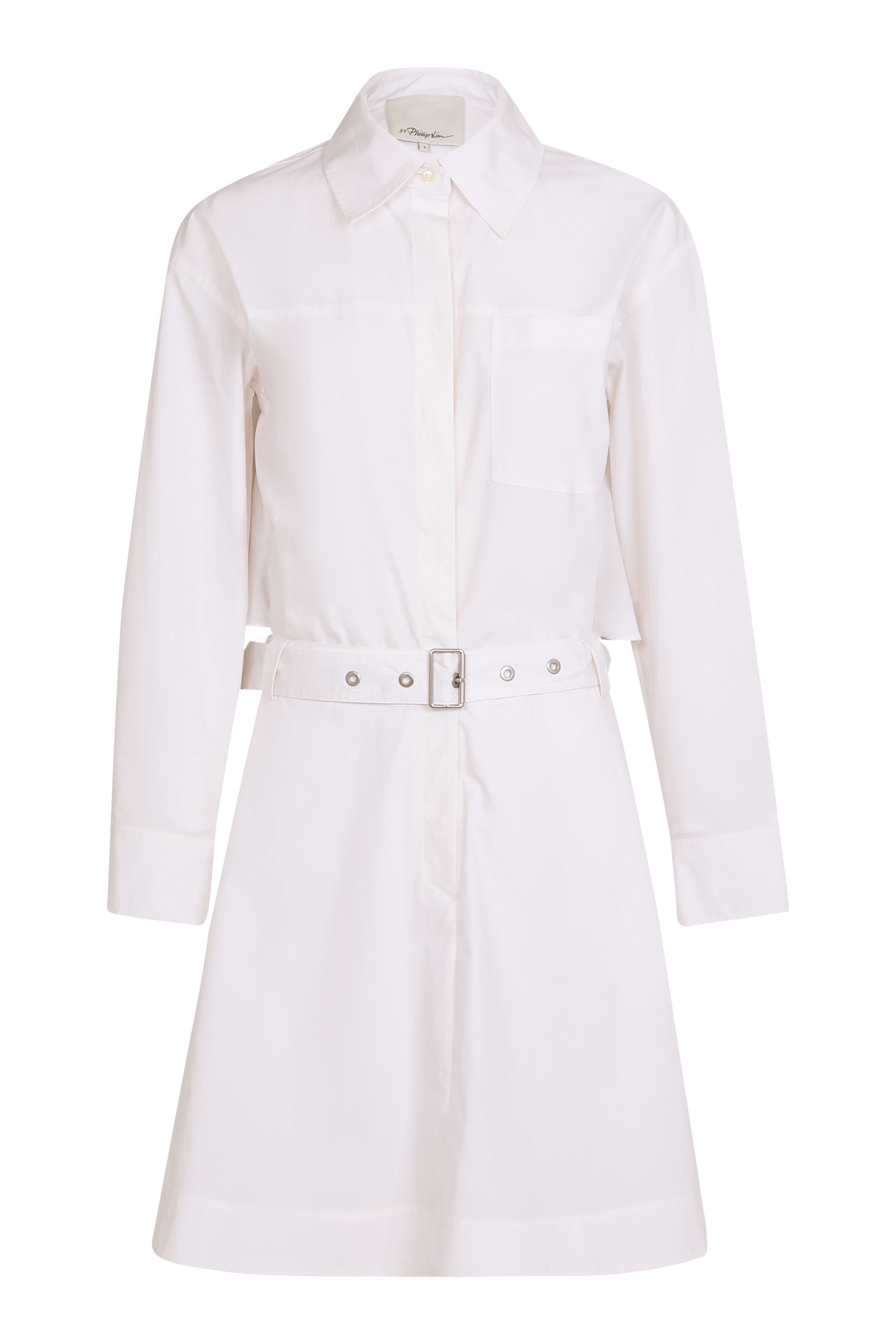 Open Flounce Back Belted Shirt