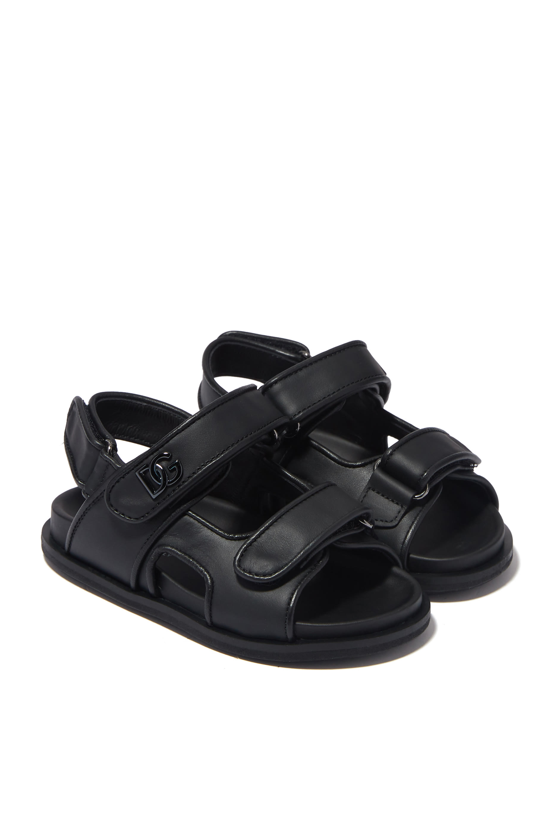 Kids Logo Calfskin Leather Sandals