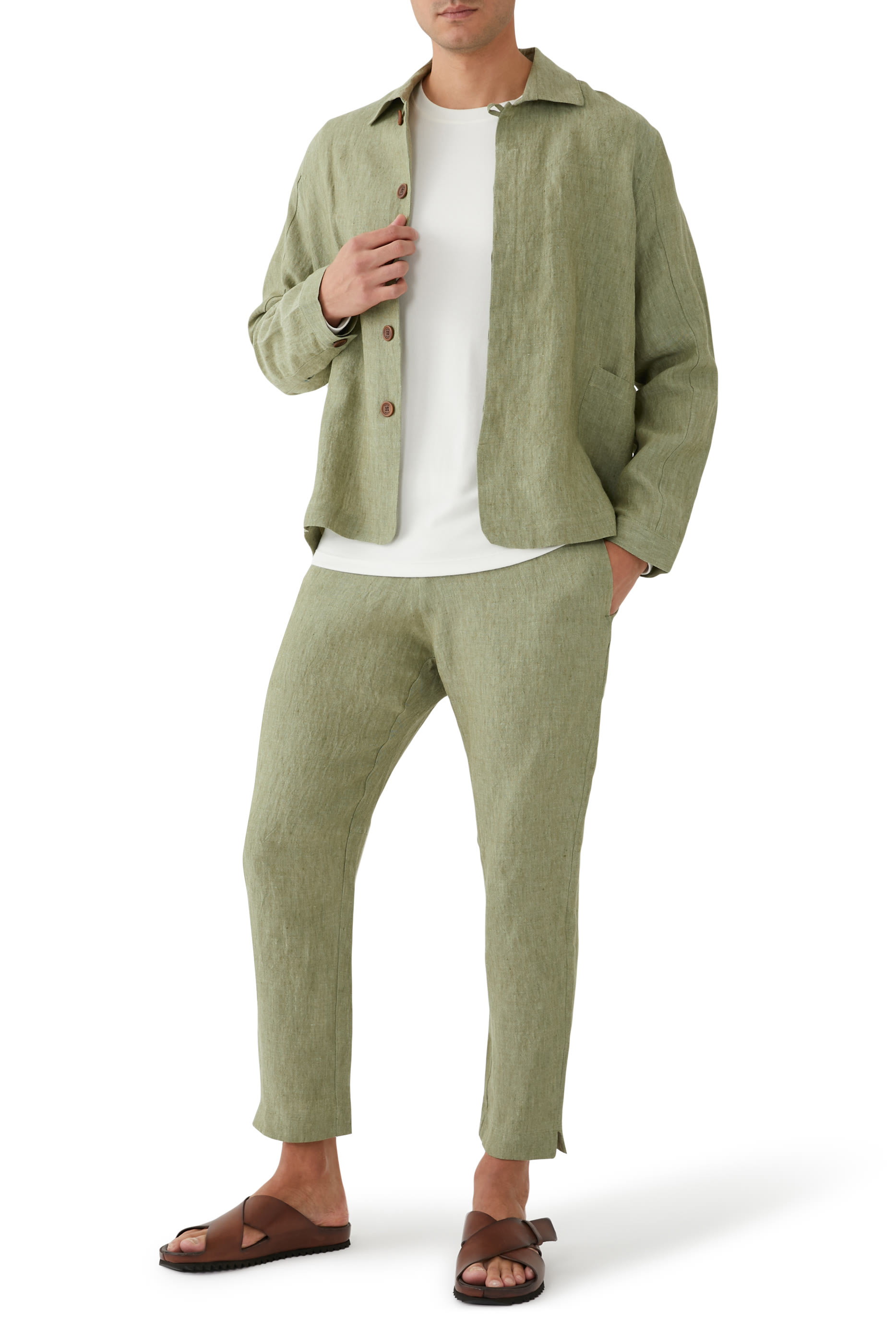 Elasticated Linen Trousers